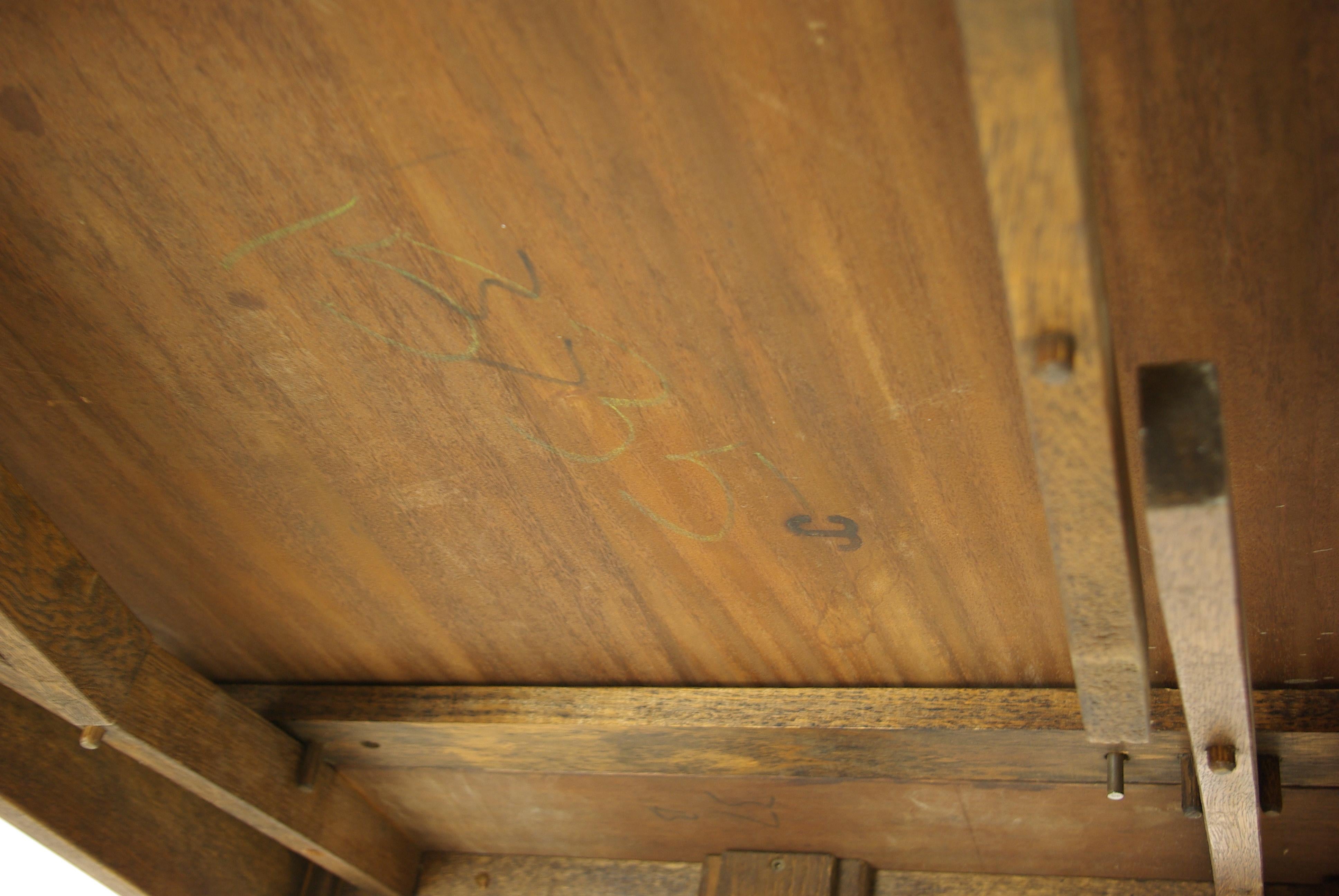Mid-20th Century Antique Refectory Table, Solid Oak, Pull Out Leaves, Scotland, 1930, B1334