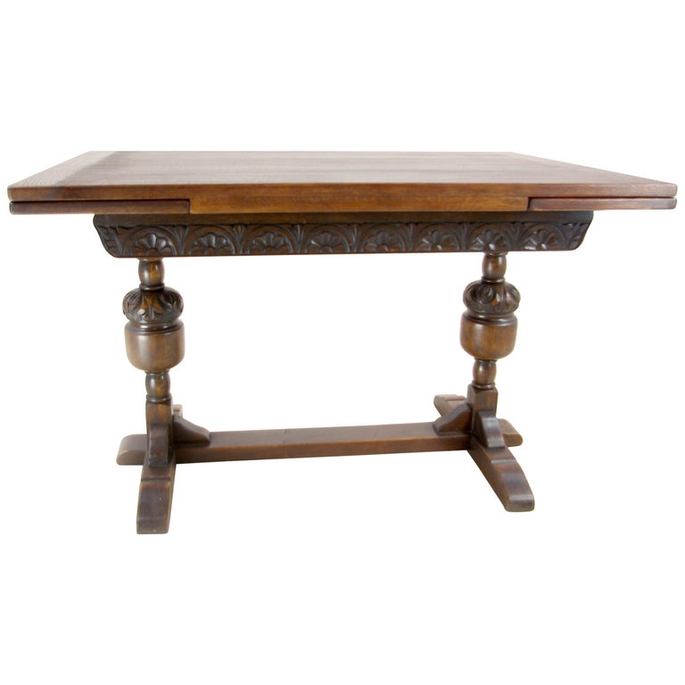 Antique Refectory Table Solid Oak Pull Out Leaves Scotland 1930 B1334 At 1stdibs Antique Refectory Table Solid Oak, Antique Wood Table With Pull Out Leaves