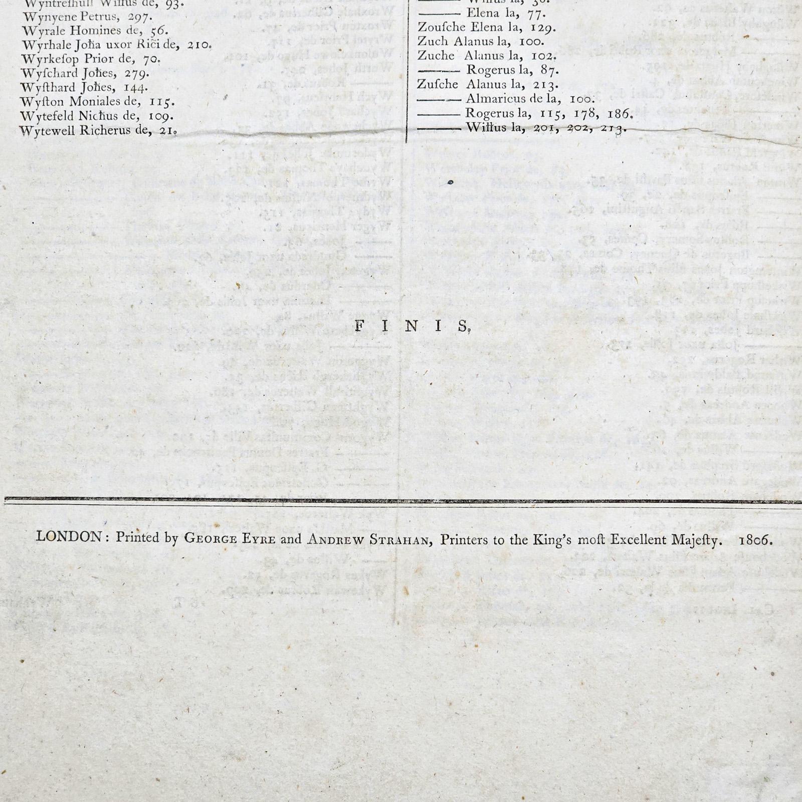 Libro di riferimento antico, Calendarium Inquisitionum Post Mortem, latino, georgiano in vendita 5