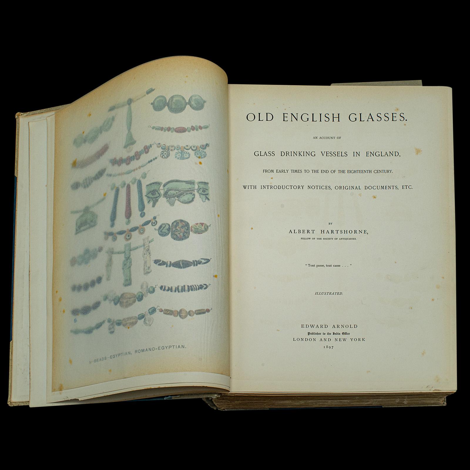Antique Reference Book, Old English Glasses, Hartshorne, History, Victorian In Good Condition For Sale In Hele, Devon, GB