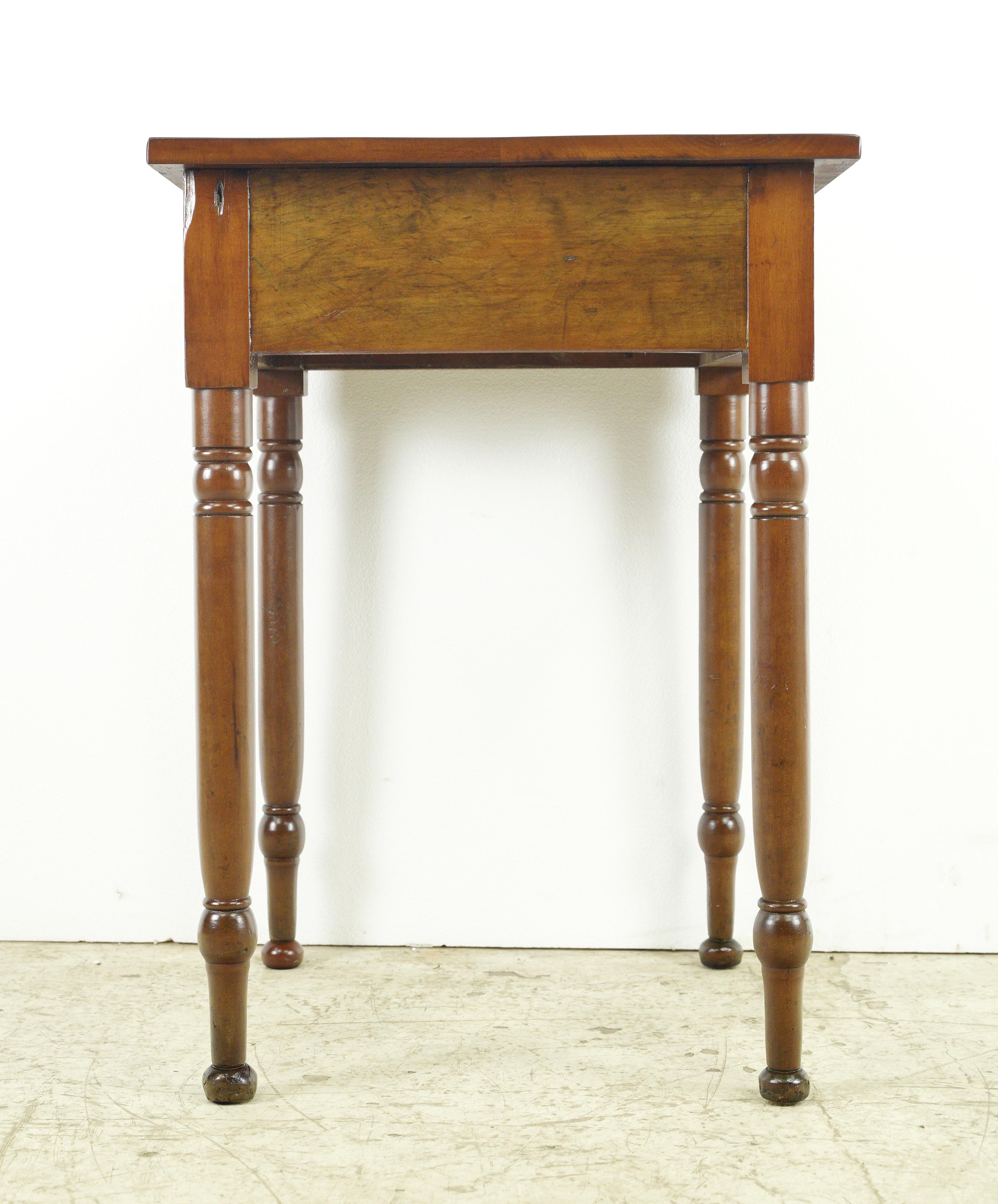 Antique Refinished Cherry Drawer Square End Table Stand For Sale 2