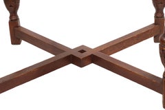 Antique Refractory  Oak  English Pub Table with two Leaves c 1900/1920's