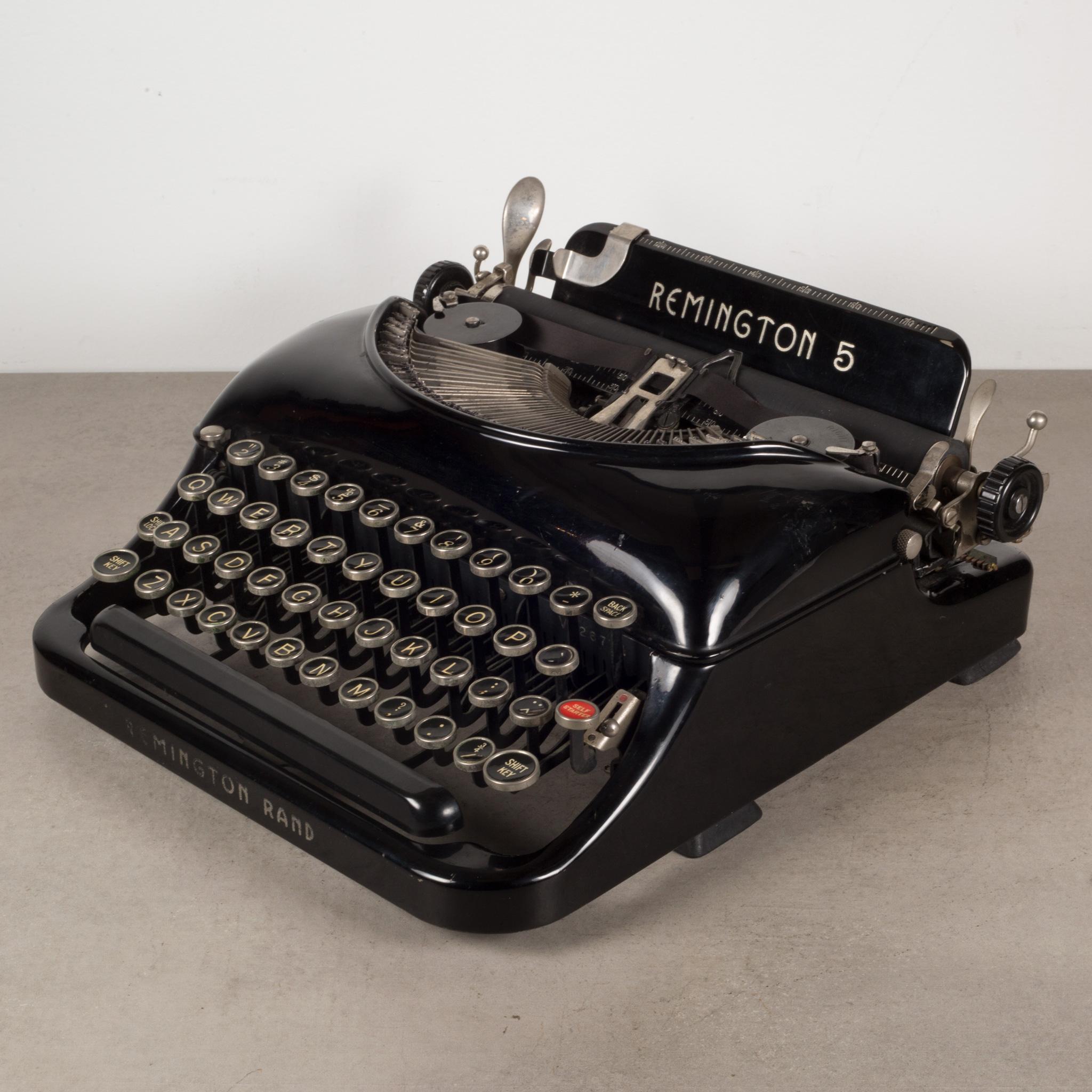Industrial Antique Refurbished Art Deco Remington 5 Typewriter C.1935