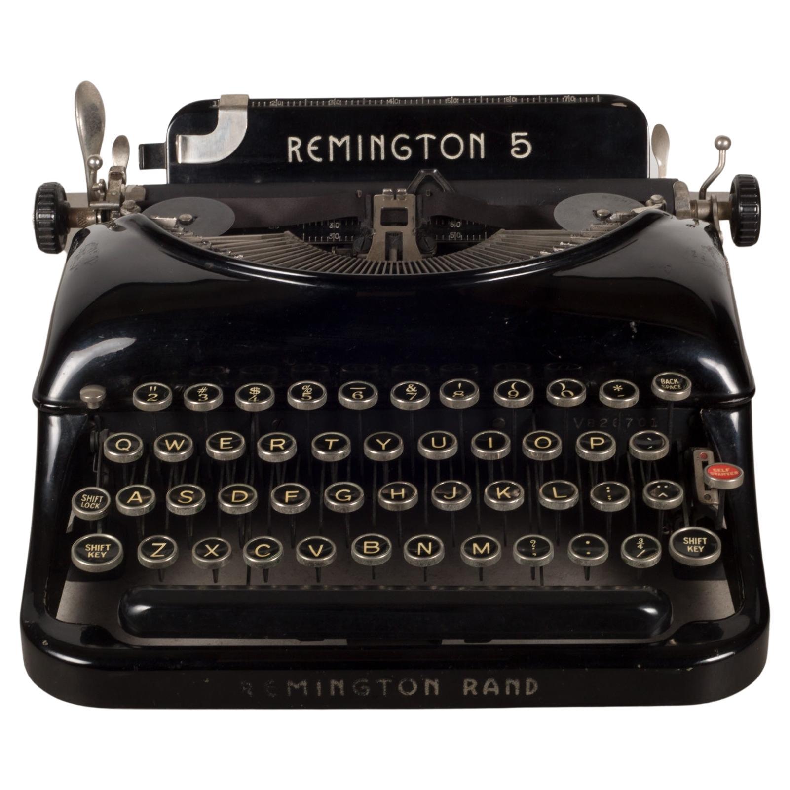 Antique Refurbished Art Deco Remington 5 Typewriter C.1935
