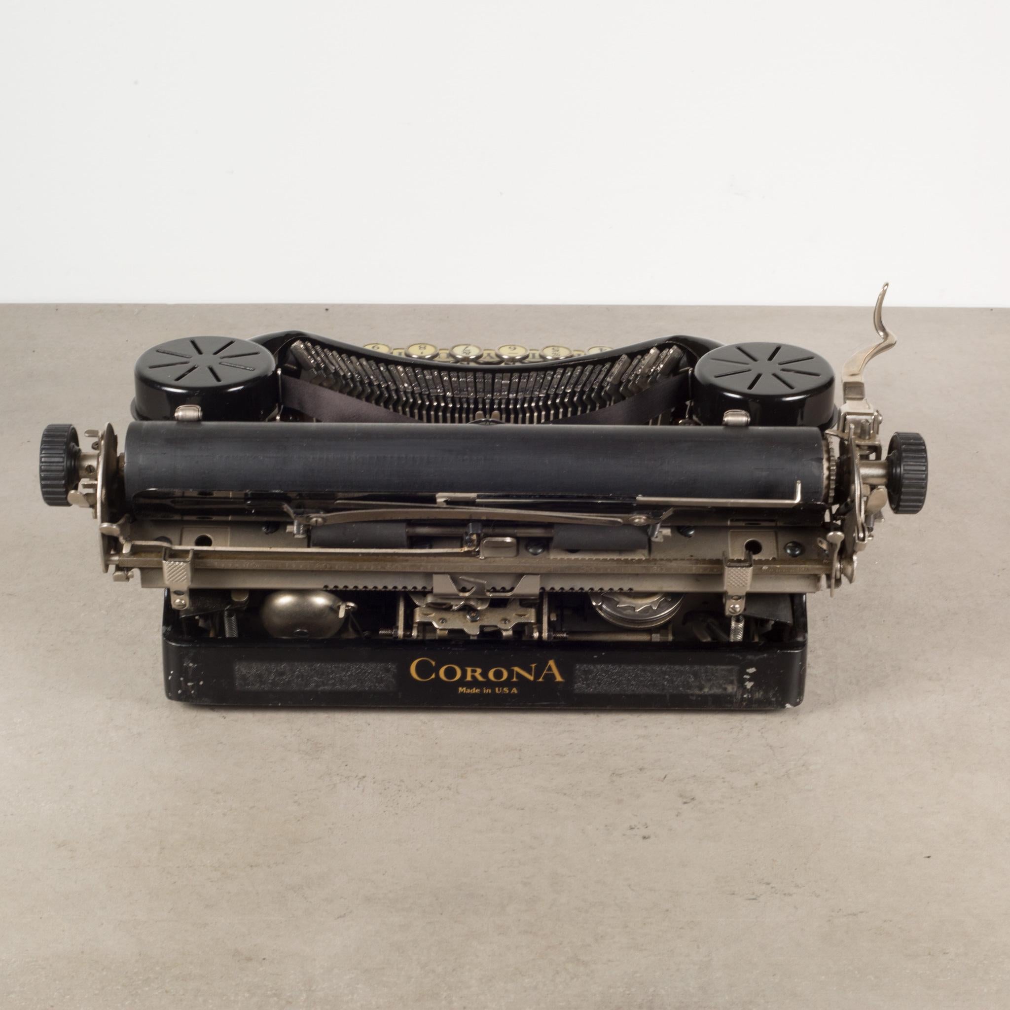 Industrial Antique Refurbished Corona Four Portable Typewriter c.1924