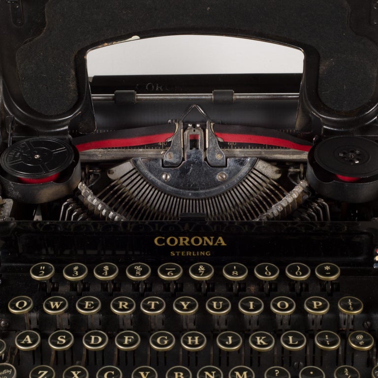 Antique Refurbished Corona Sterling Portable Typewriter c.1934 For Sale