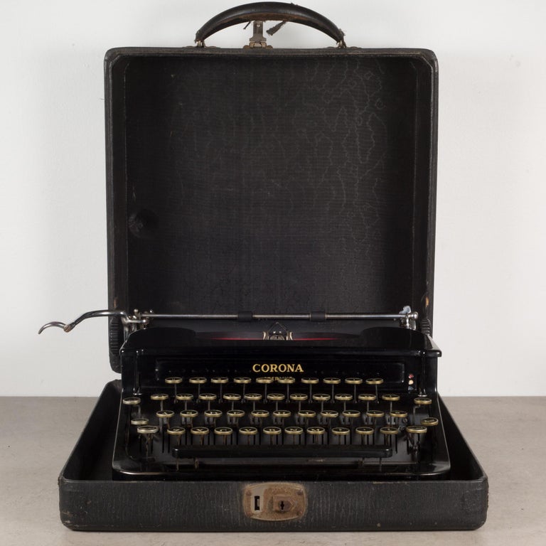Antique Refurbished Corona Sterling Portable Typewriter c.1934 For Sale