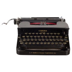 Antique Refurbished Corona Sterling Portable Typewriter c.1934