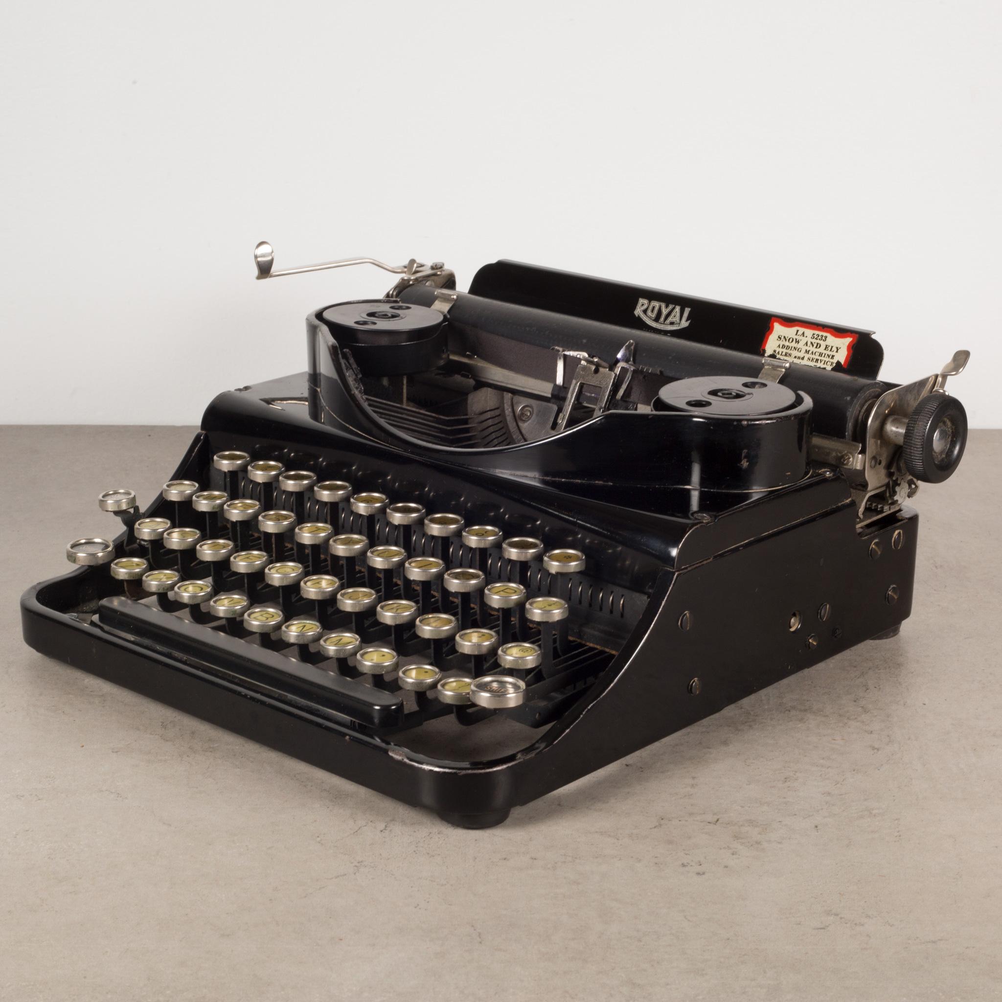 About

This is a depression era refurbished Royal Junior portable typewriter in the original case with leather handle. The keys are nickle and glass with black and greenish-yellow letters. This typewriter has smooth typing and the carriage moves