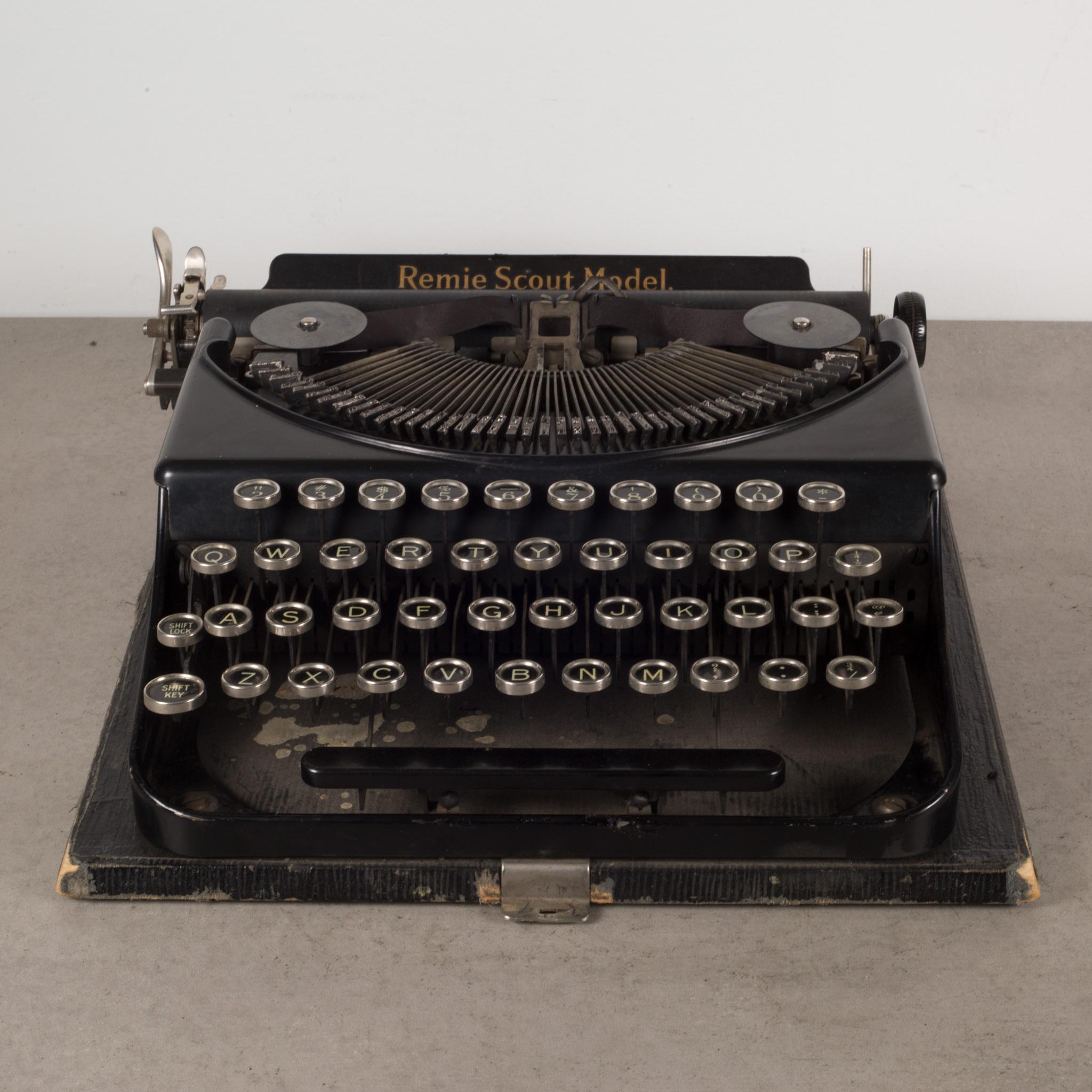 Art Deco Antique Refurbished Portable Remie Scout Model Typewriter, C.1939