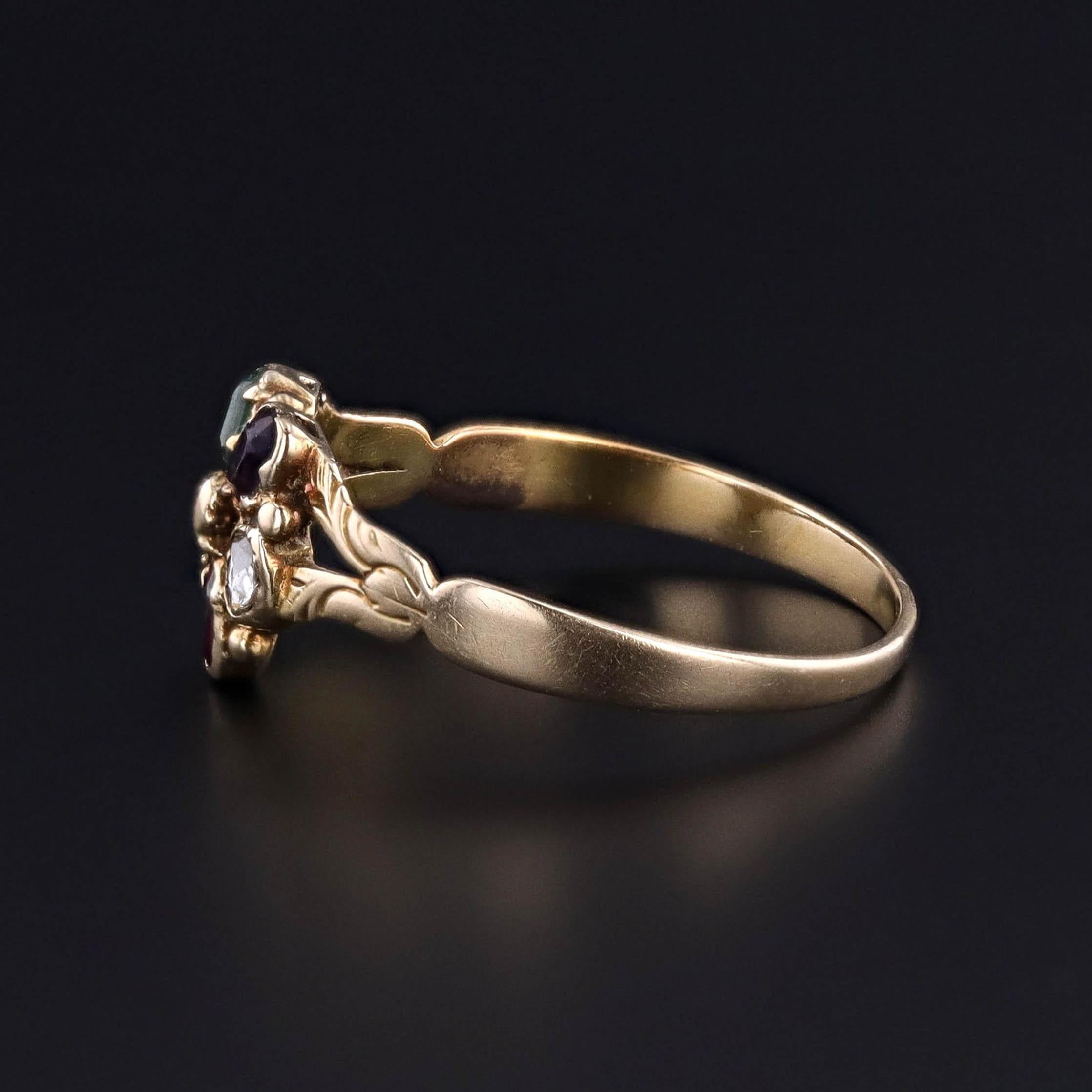 Antiker REGARD Ring aus 15ct Gold (Viktorianisch) im Angebot