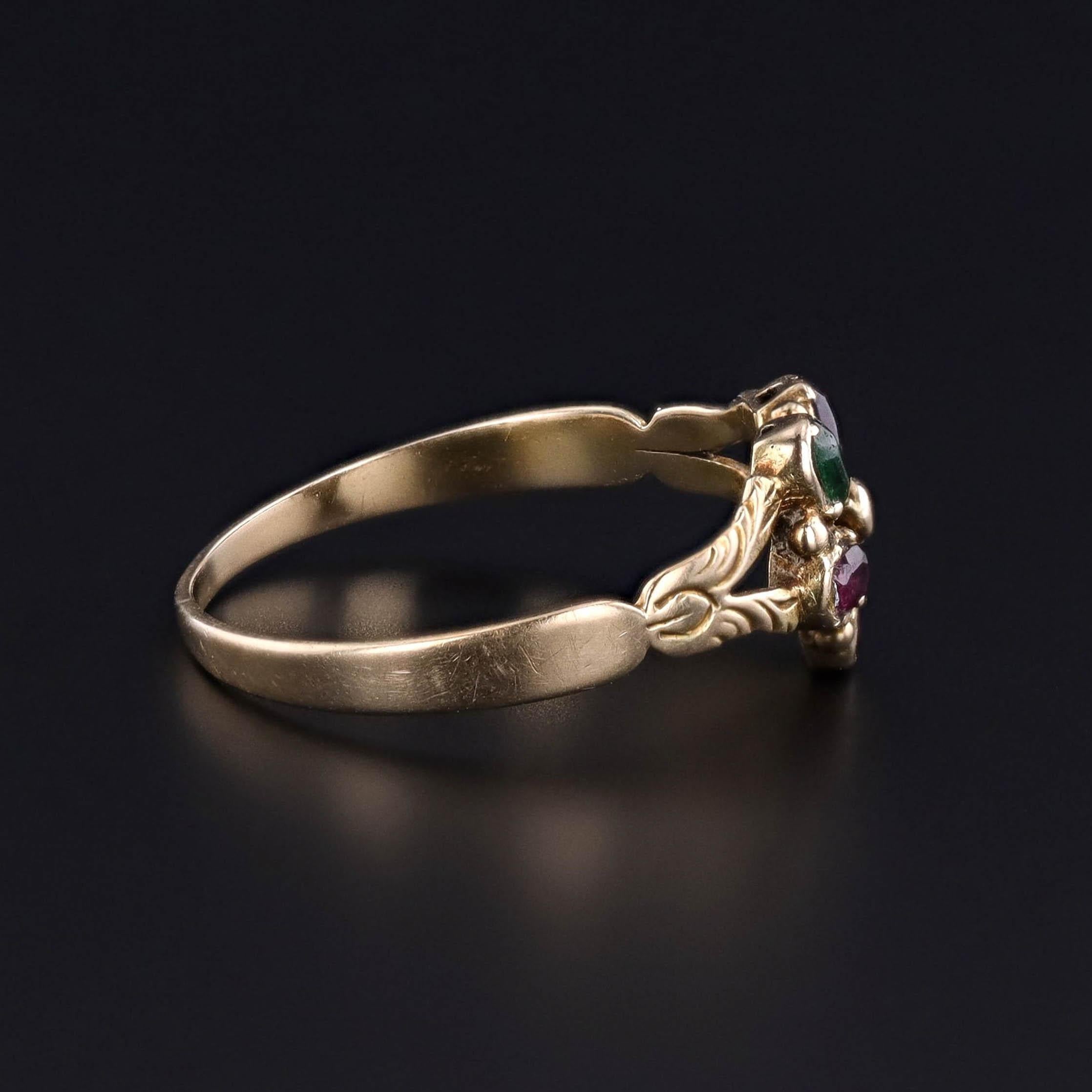 Antiker REGARD Ring aus 15ct Gold im Zustand „Gut“ im Angebot in Lewisburg, PA
