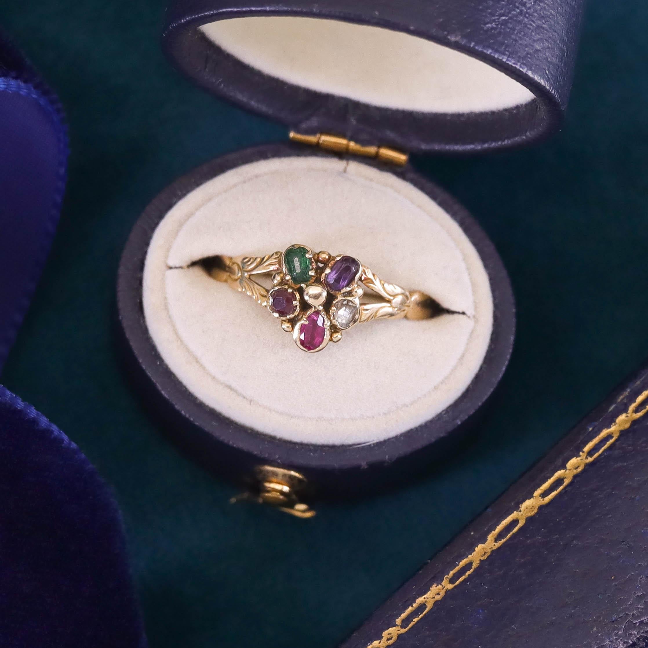 Antiker REGARD Ring aus 15ct Gold im Angebot 1