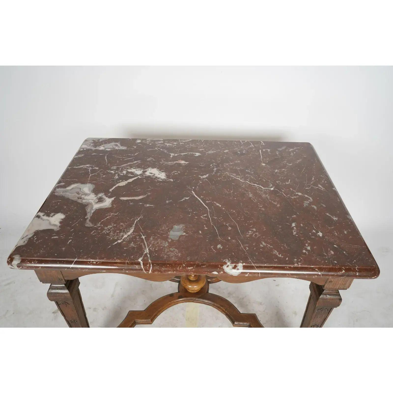 Regency Antique Regence Style Oak & Marble Table, Early 19 Century For Sale