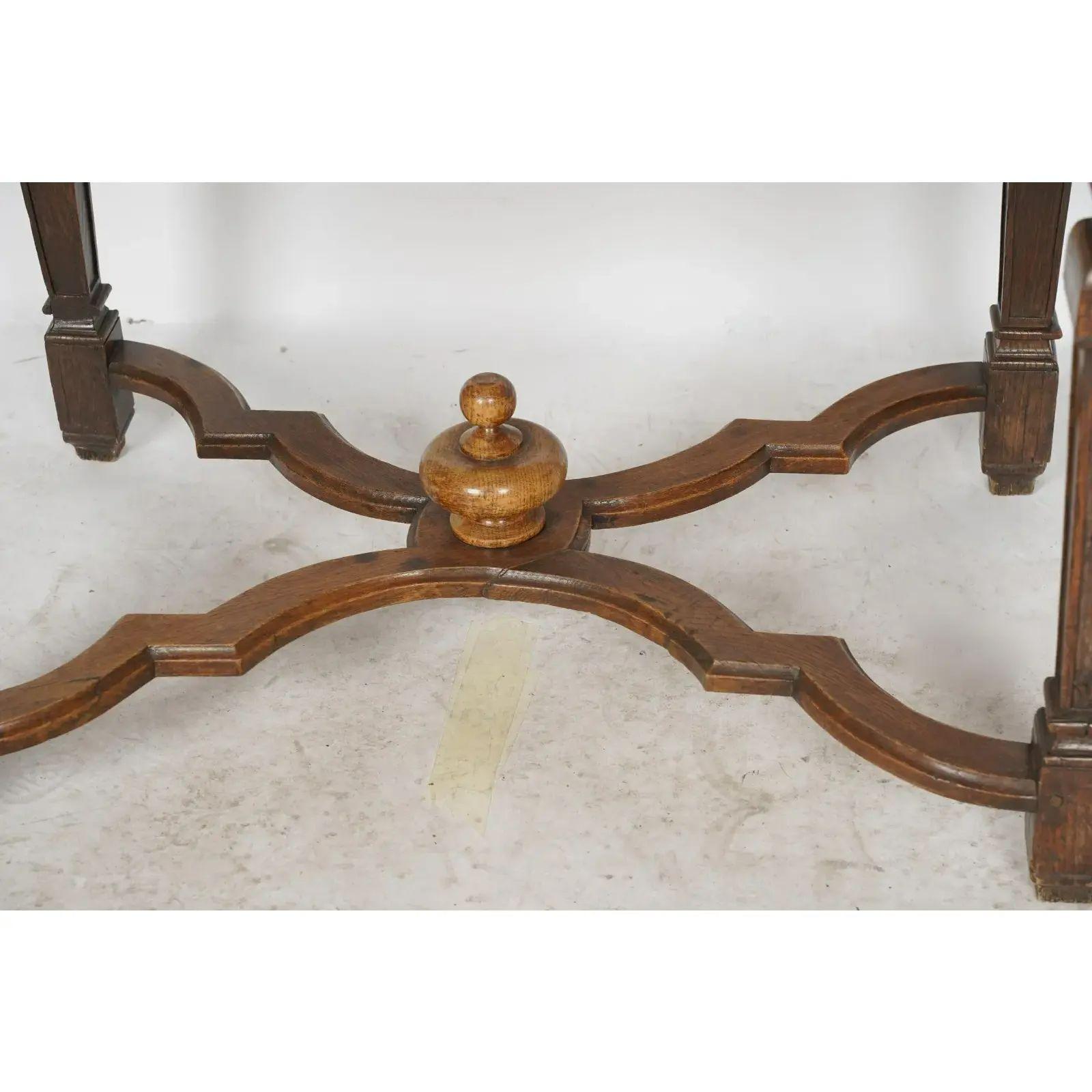 Antique Regence Style Oak & Marble Table, Early 19 Century In Good Condition For Sale In LOS ANGELES, CA