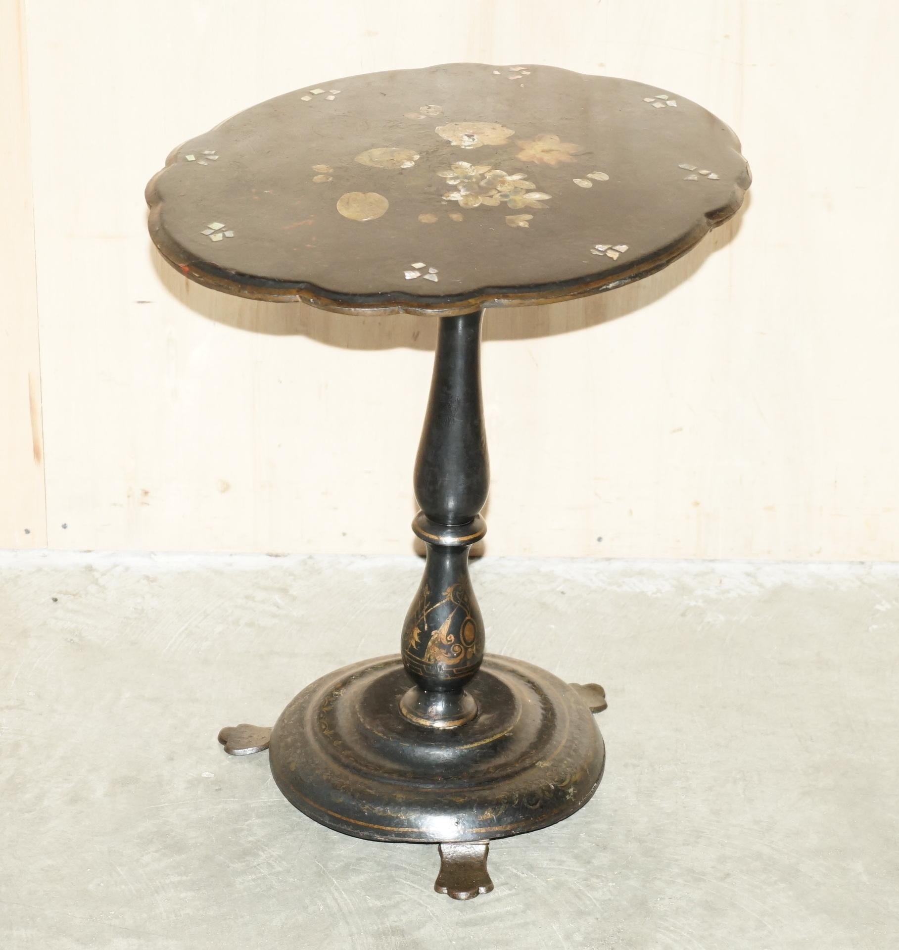 Royal House Antiques

Royal House Antiques is delighted to offer for sale this very fine Antique Regency circa 1810-1820 black lacquered with Mother of Pearl inlaid and Phosphor Bronze feet occasional table 

Please note the delivery fee listed is