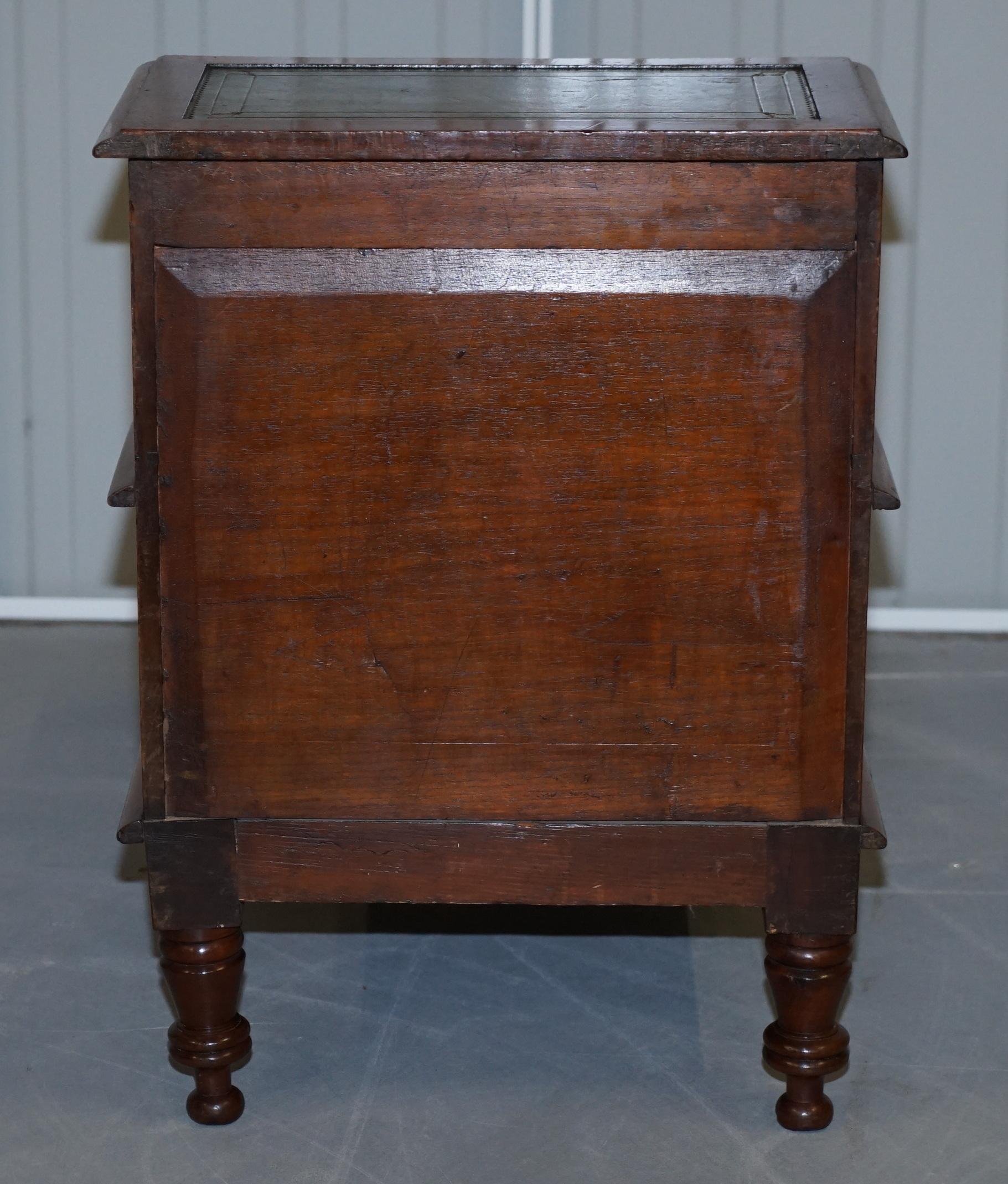 Antique Regency 1810 Hardwood & Leather Library Steps Internal Storage & Drawers For Sale 6