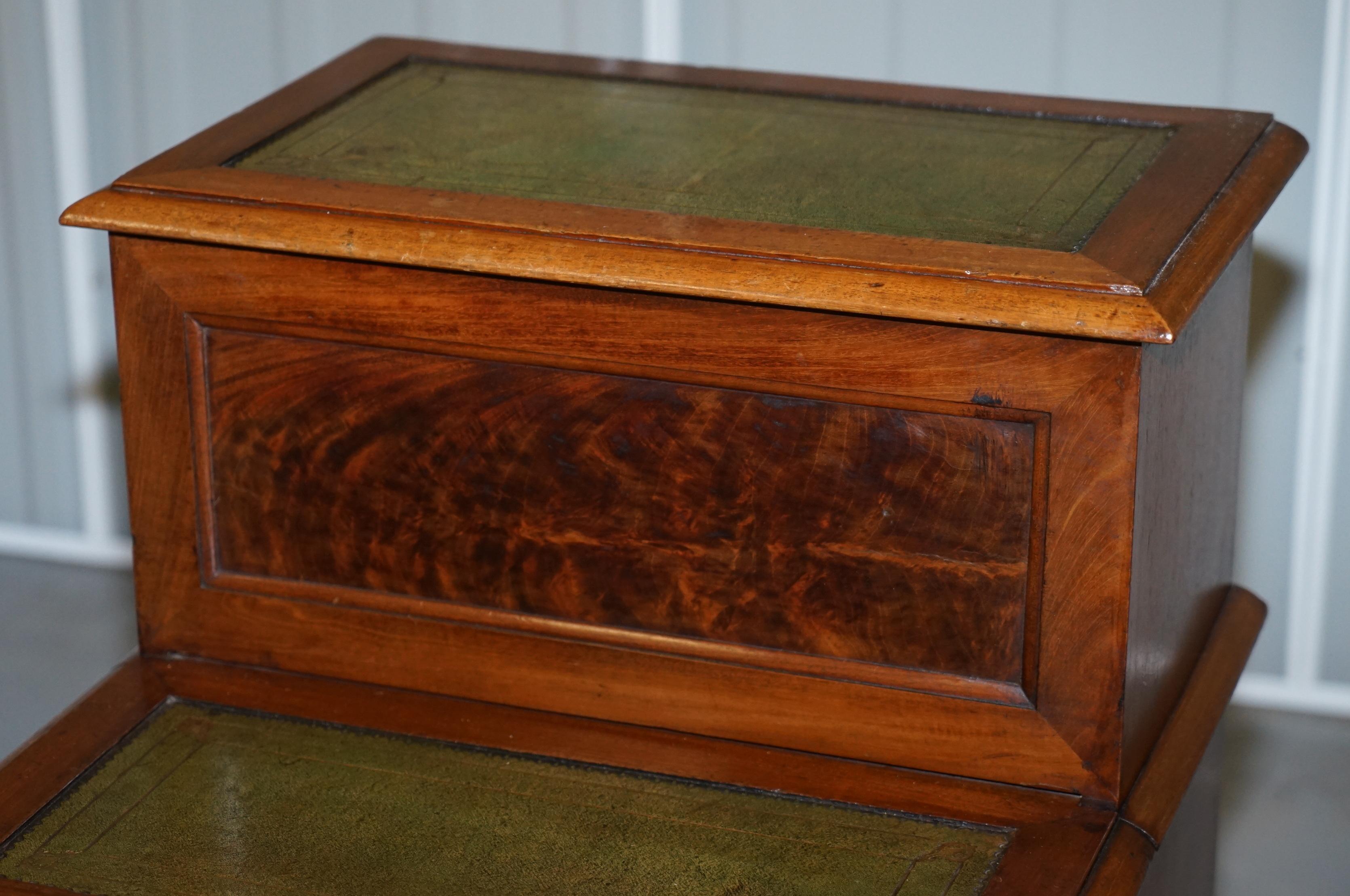 Antiguo Regencia 1810 Madera dura y cuero Biblioteca Escalones Almacenamiento interno y cajones Cuero en venta