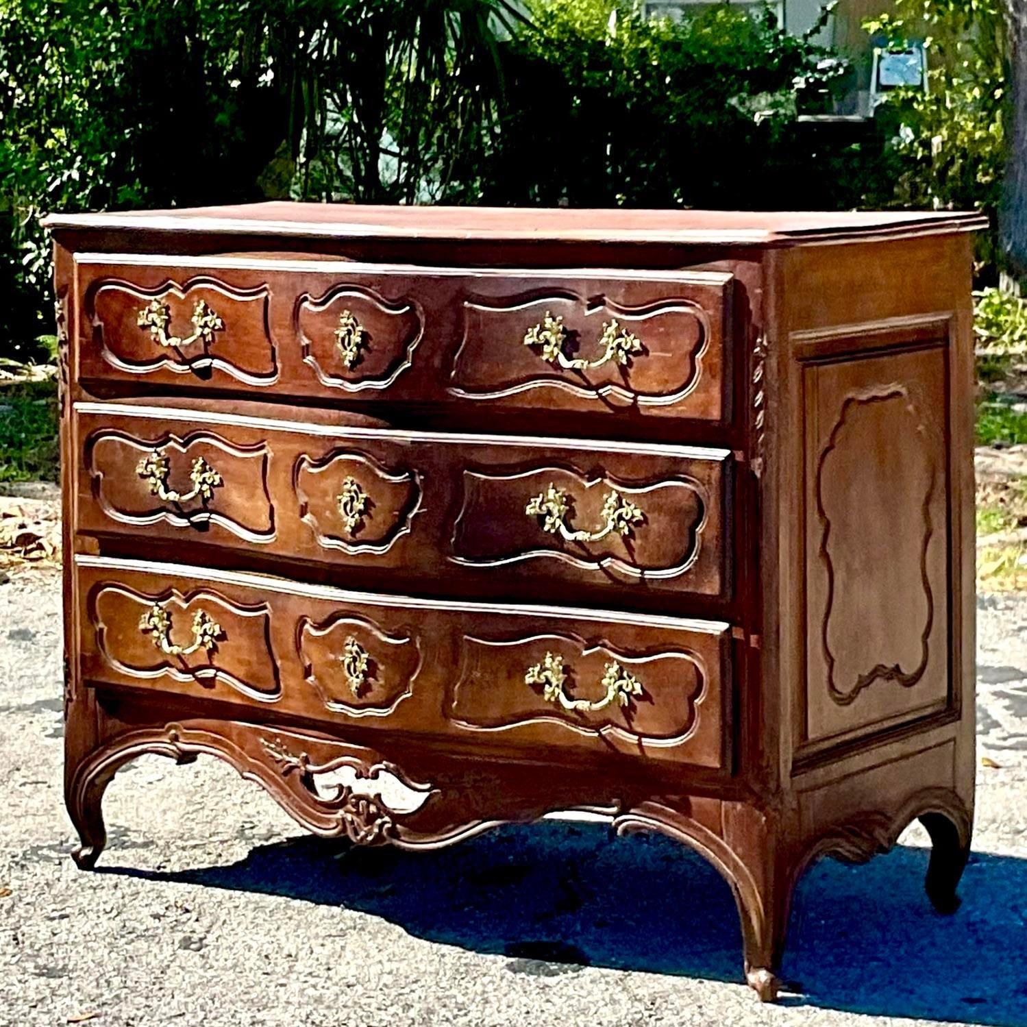 Antique Regency 19th Century Carved French Chest of Drawers For Sale 1