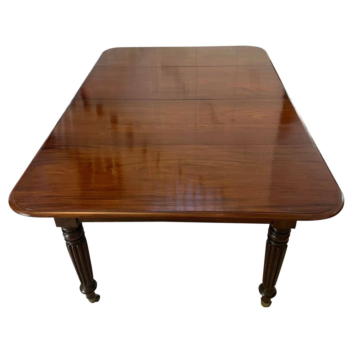 Antique Regency 8 Seater Quality Figured Mahogany Extending Dining Table