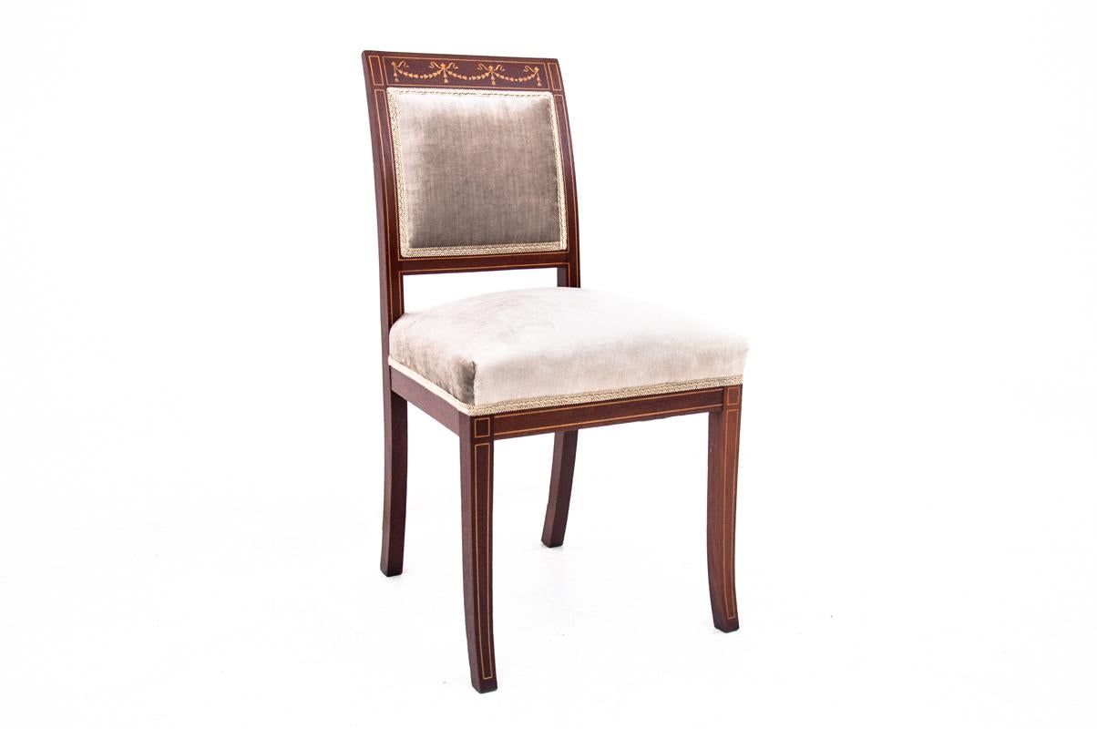 Antique Regency Beige Chair In Good Condition In Chorzów, PL