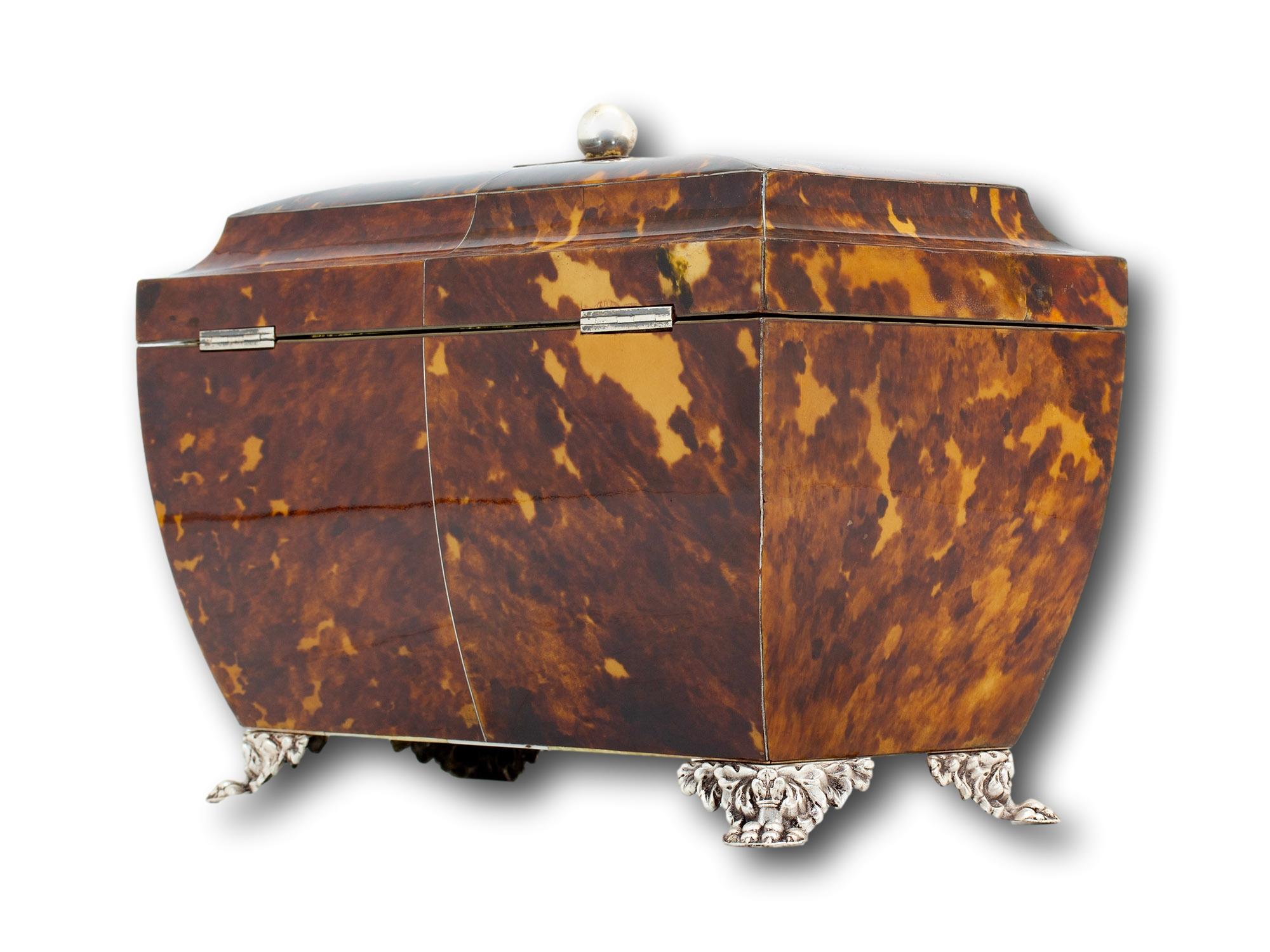 Antiguo Cofre de Té de carey Boulle de la Regencia en venta 2