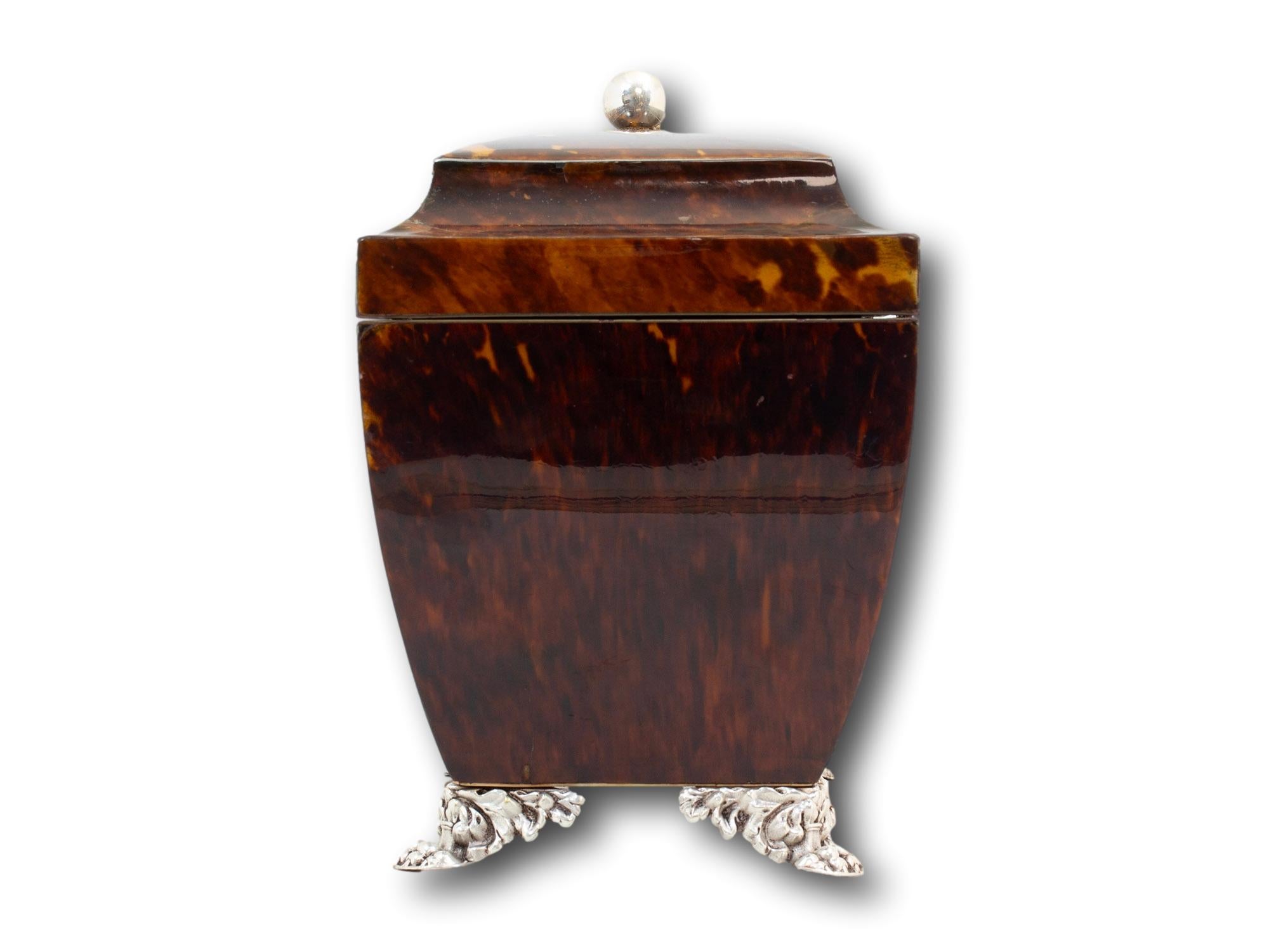 Antiguo Cofre de Té de carey Boulle de la Regencia siglo XIX en venta