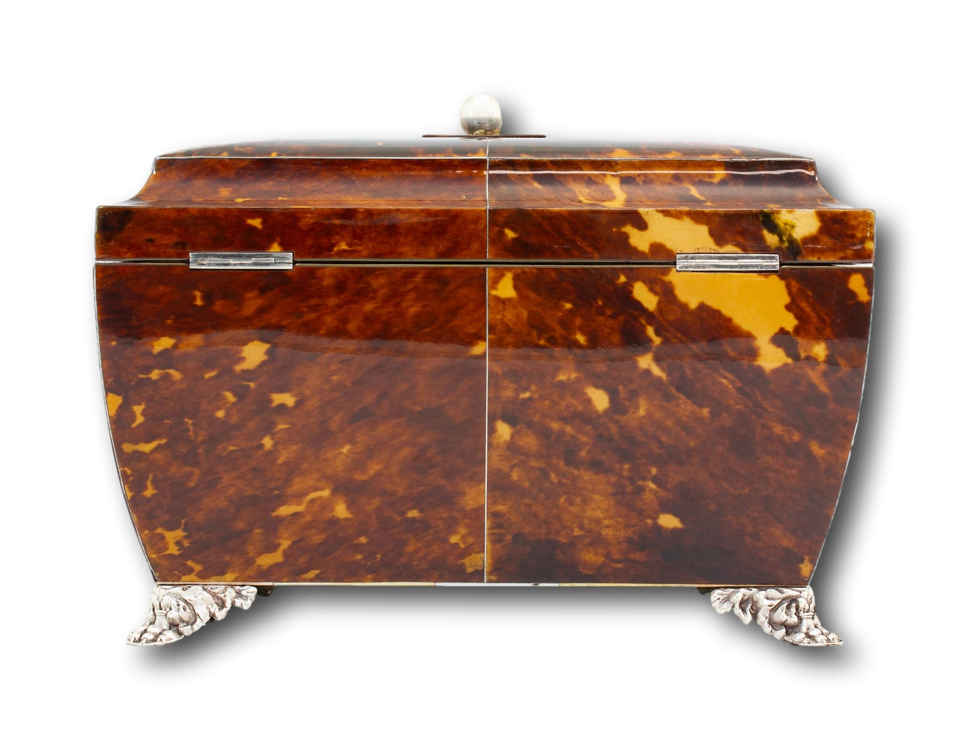 Antiguo Cofre de Té de carey Boulle de la Regencia en venta 1