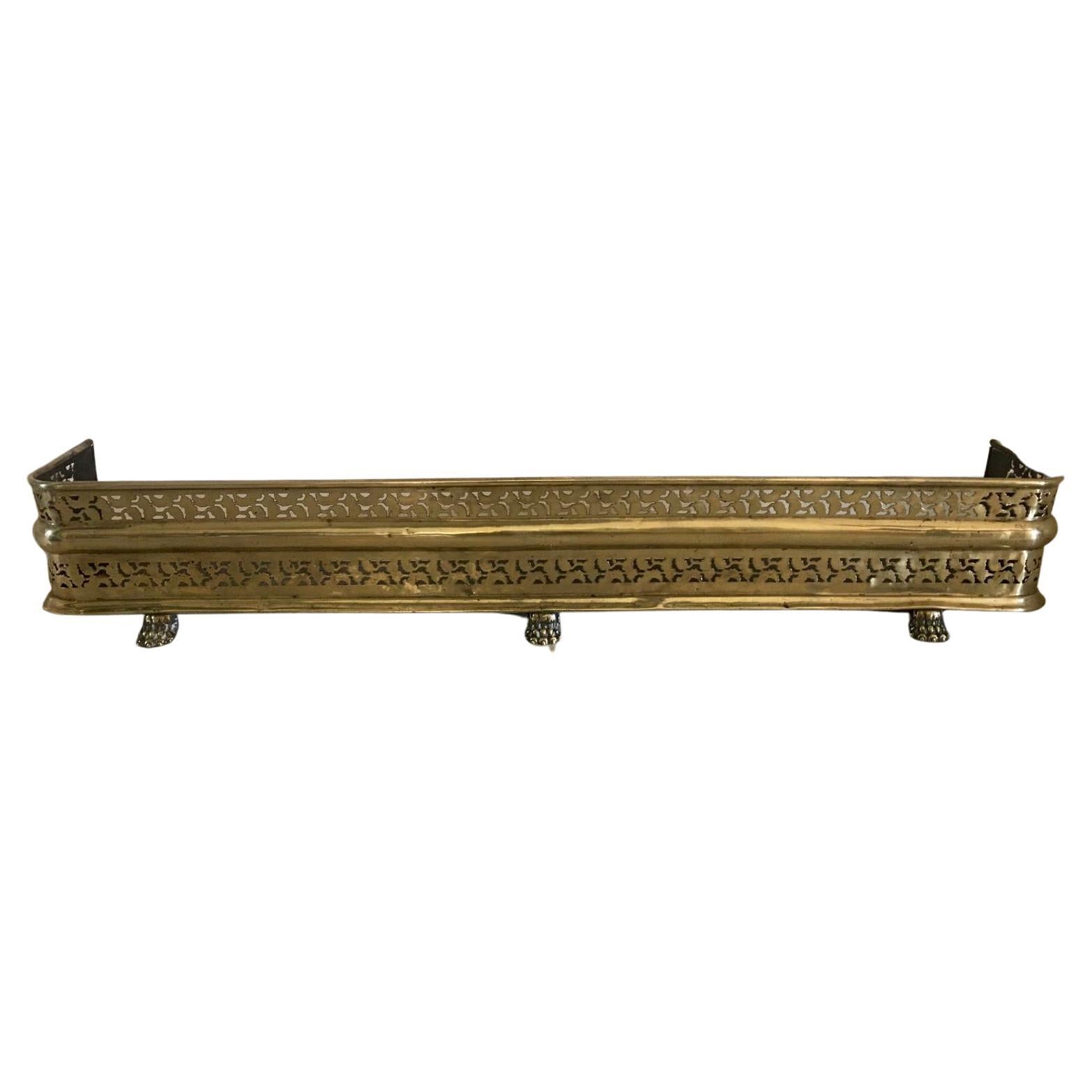 Antique Regency Brass Fender en vente