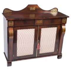 Antique Regency Brass Inlaid Cabinet Chiffonier c.1820 19th Century