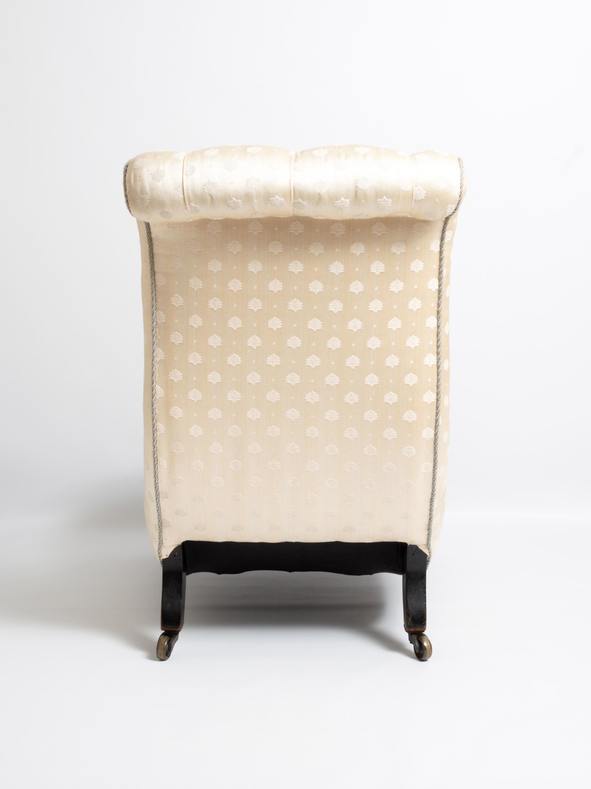 Antique Regency Buttoned Slipper Chair Armchair, England, circa 1820 1