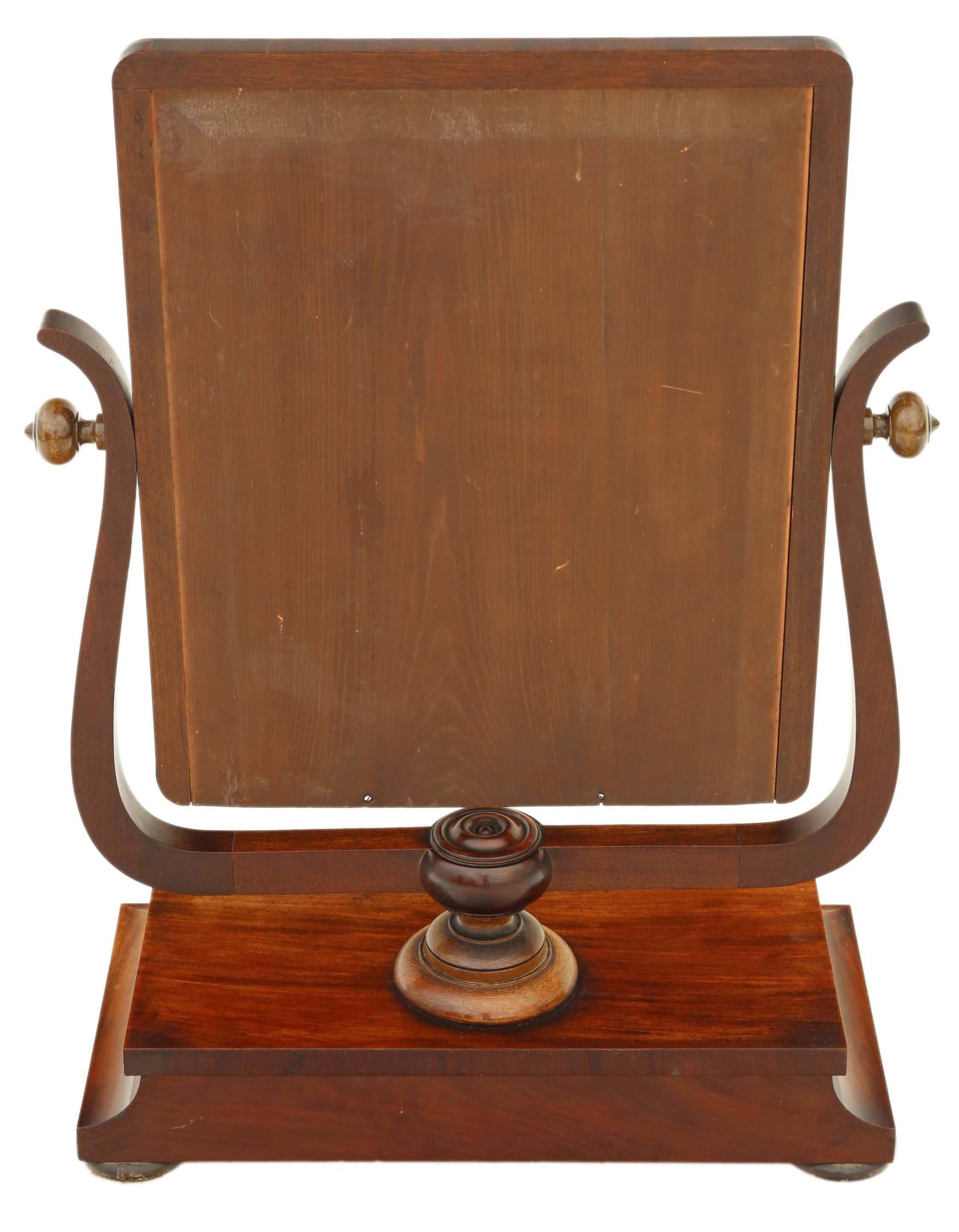 Antique Regency circa 1825 Mahogany Dressing Table Swing Mirror Toilet For Sale 1
