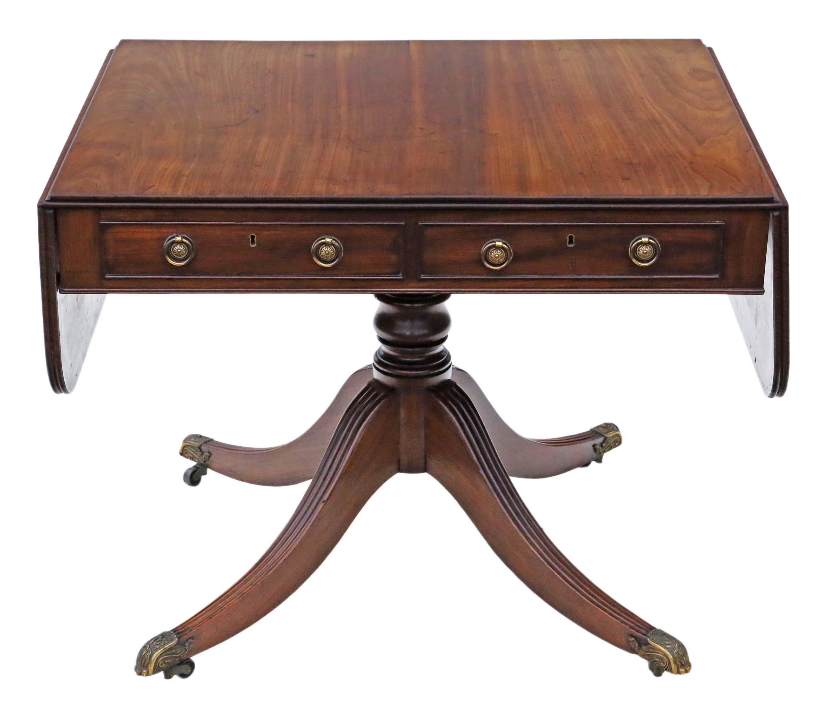 Antique Regency C1825 Mahogany Sofa Table, 19th Century For Sale 6