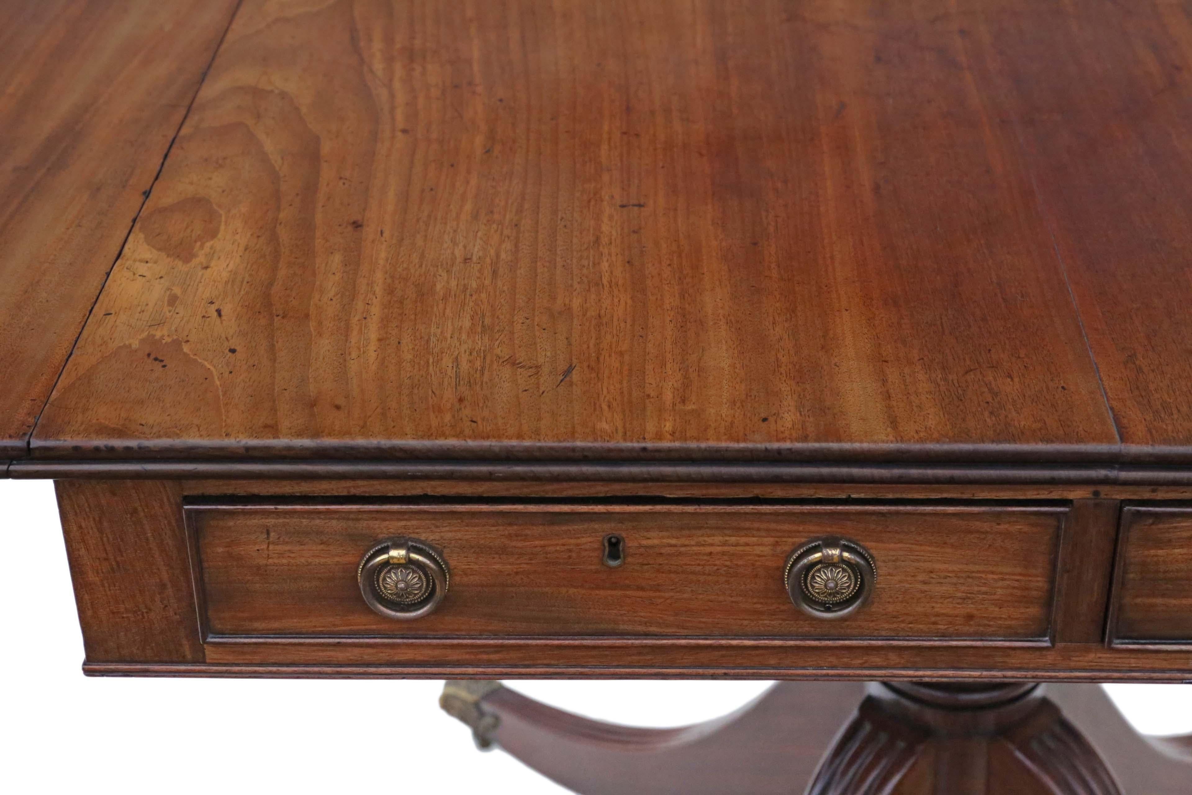 Early 19th Century Antique Regency C1825 Mahogany Sofa Table, 19th Century For Sale