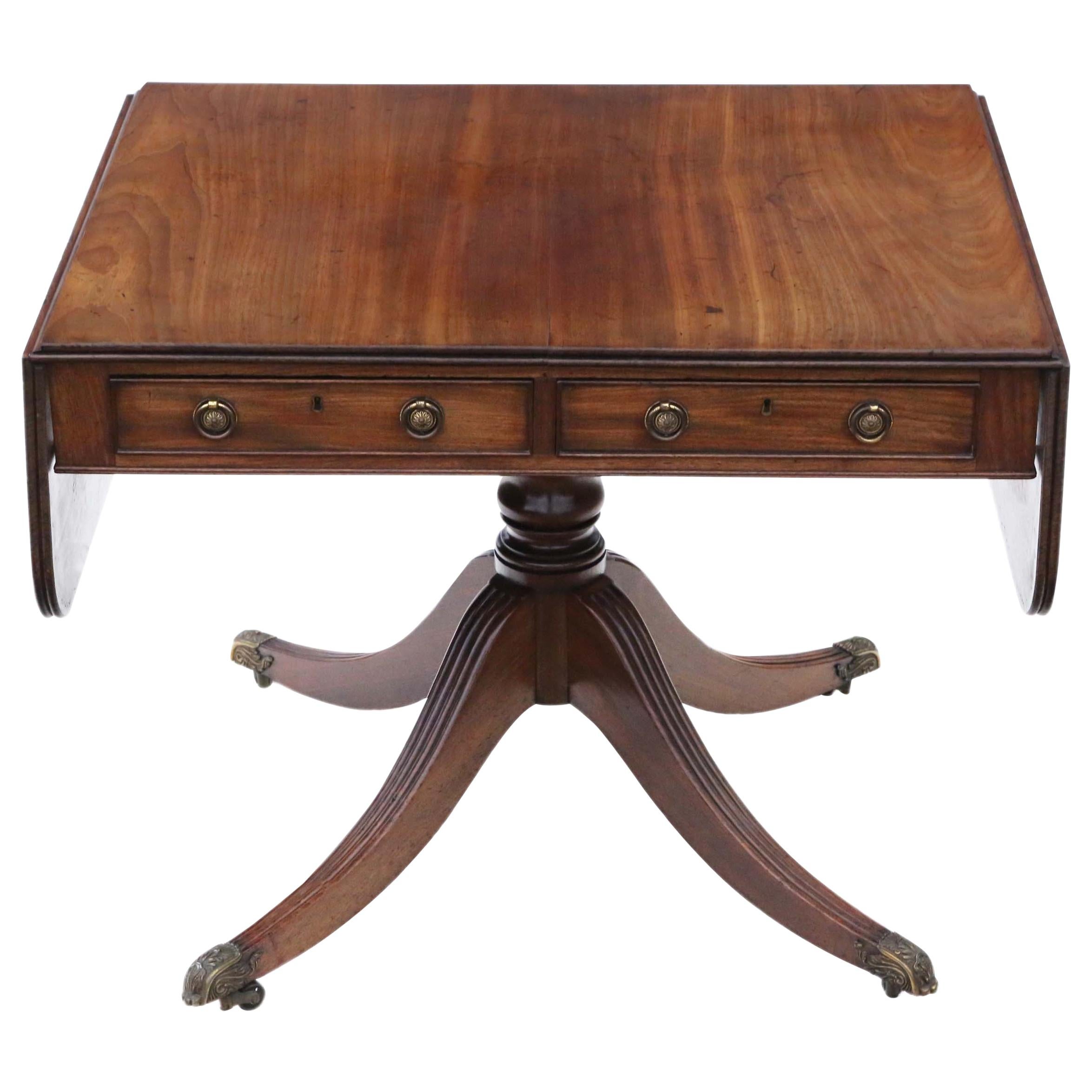 Antique Regency C1825 Mahogany Sofa Table, 19th Century