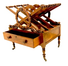 Antique Regency Canterbury Mahogany Rack Stand Sheets of Music