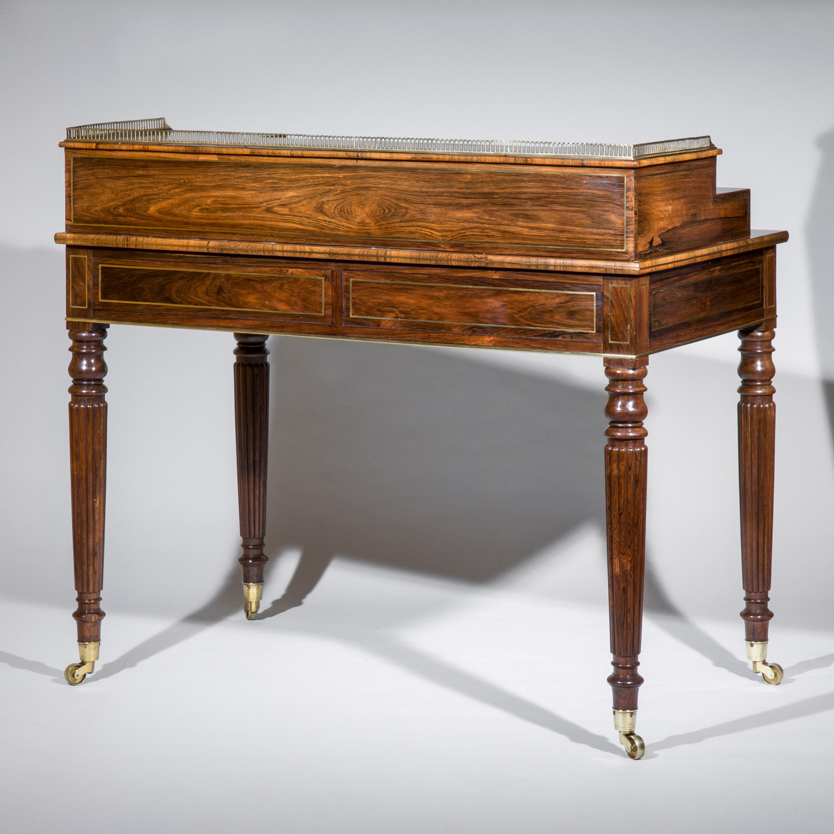 English Antique Regency Carlton House Desk, Early 19th Century