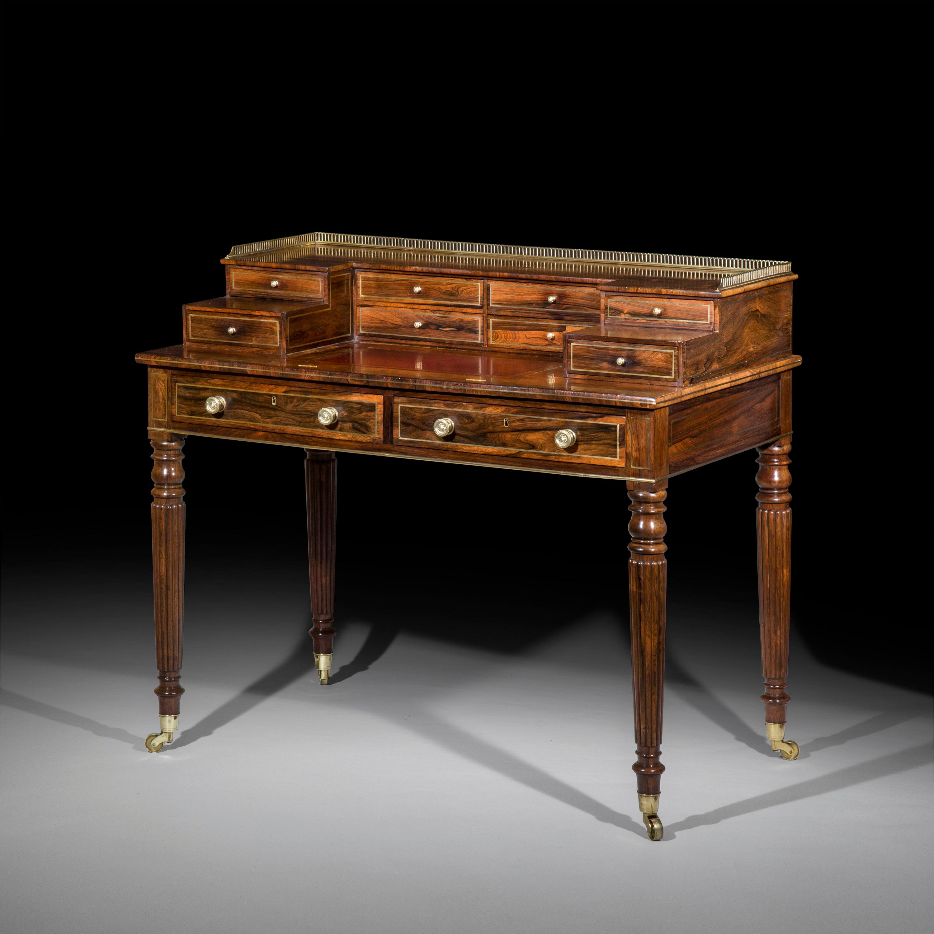 Antique Regency Carlton House Desk, Early 19th Century In Good Condition In Richmond, London