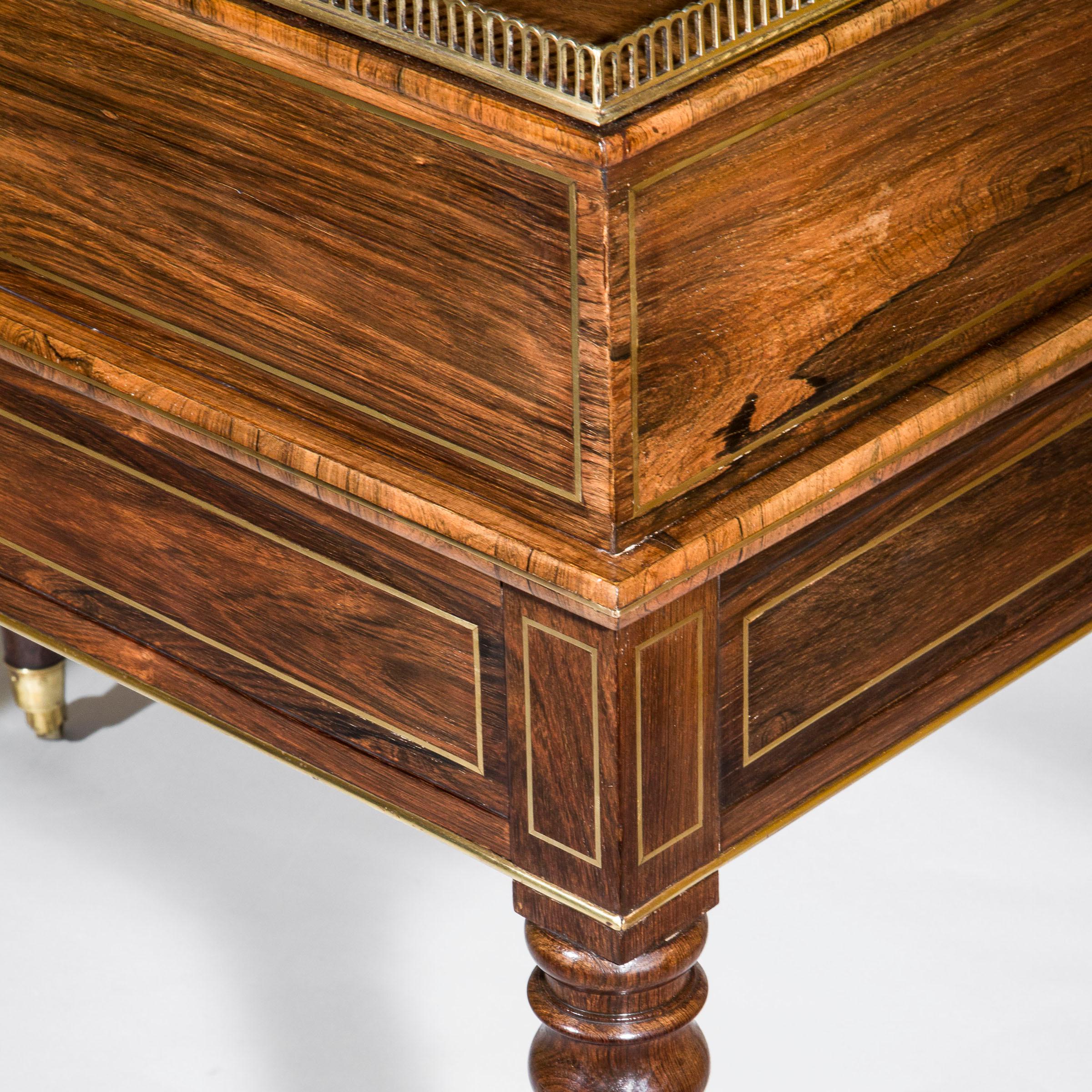 Brass Antique Regency Carlton House Desk, Early 19th Century