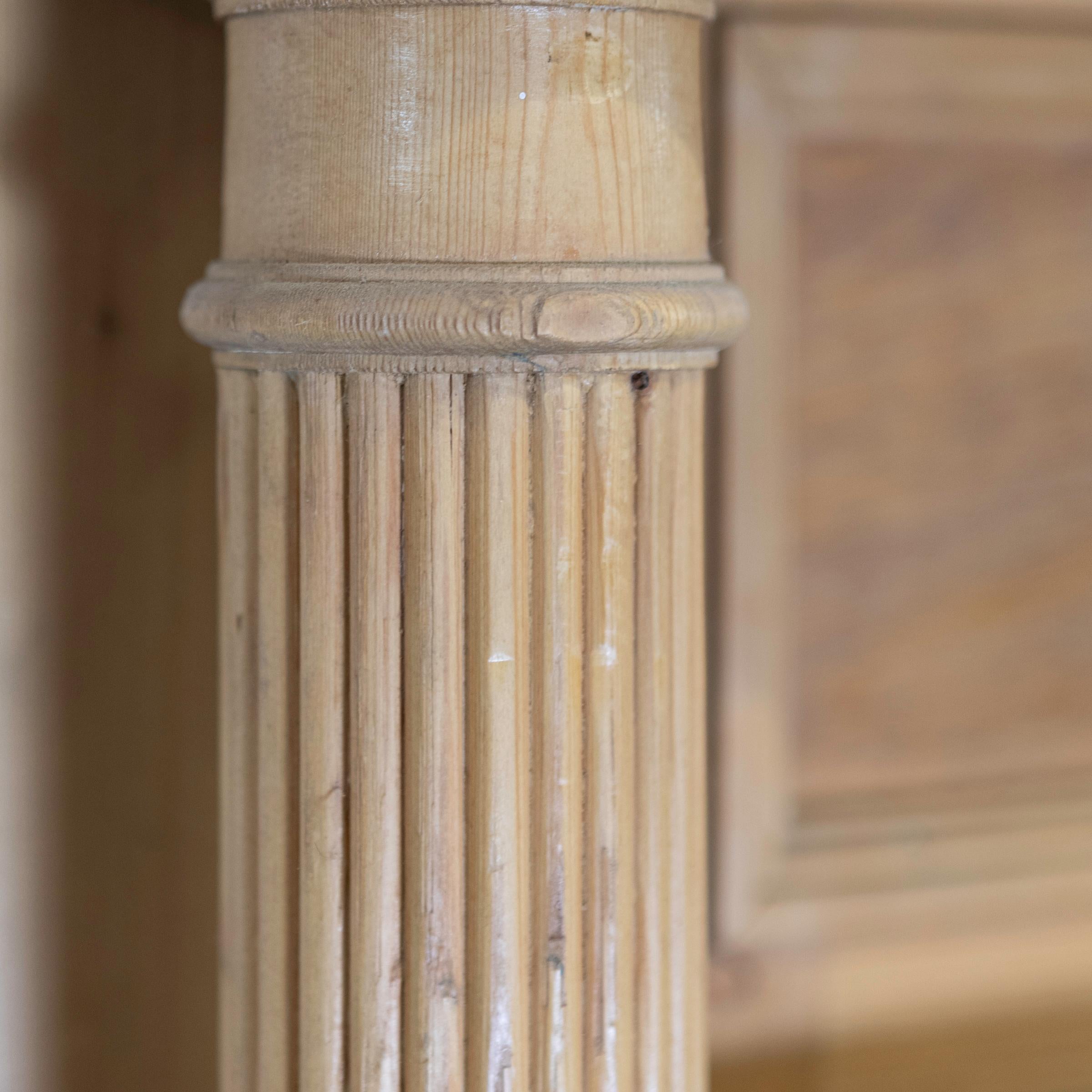 French Antique Regency Carved Wooden Fireplace Surround For Sale