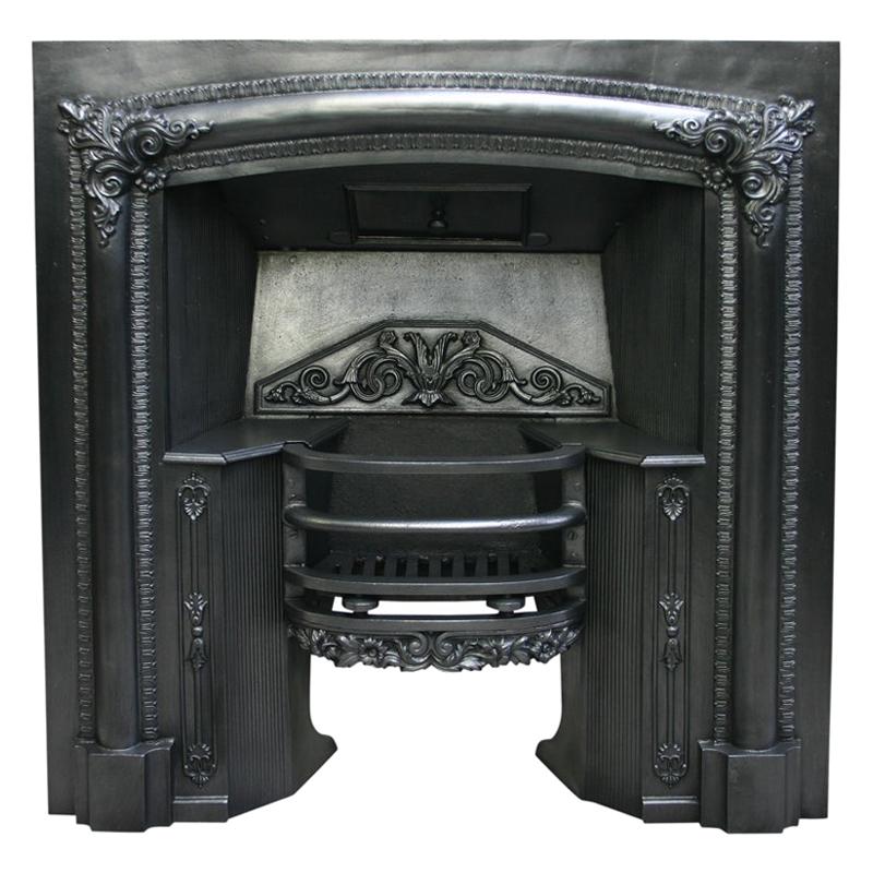 Antique Regency Cast Iron Fireplace Grate For Sale