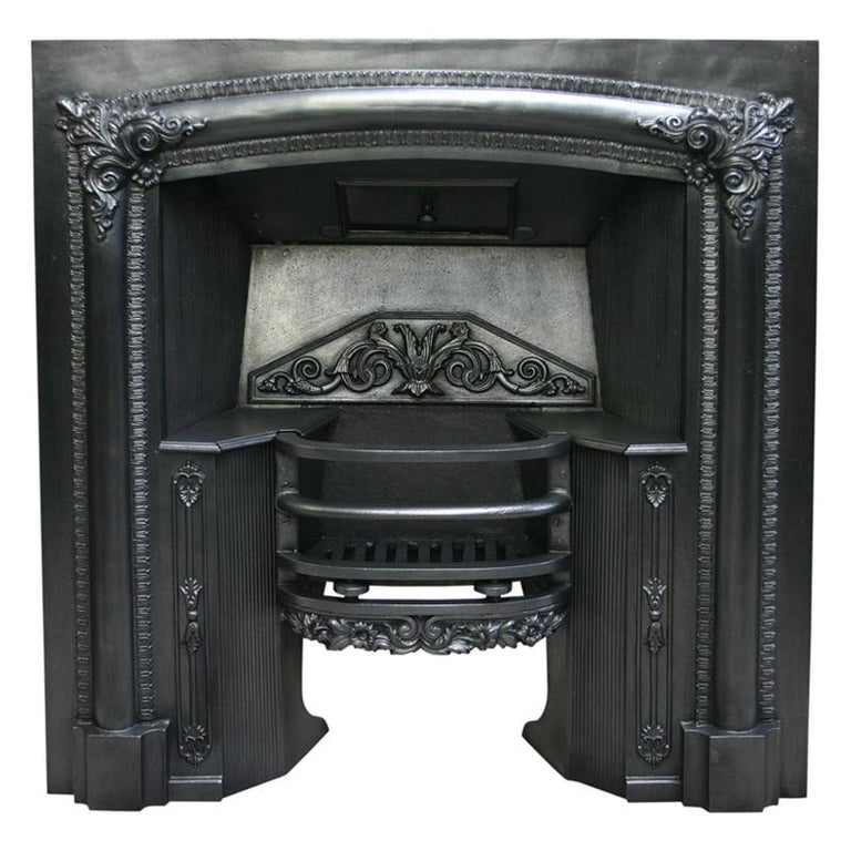 Antique Regency Cast Iron Fireplace Grate For Sale at 1stDibs