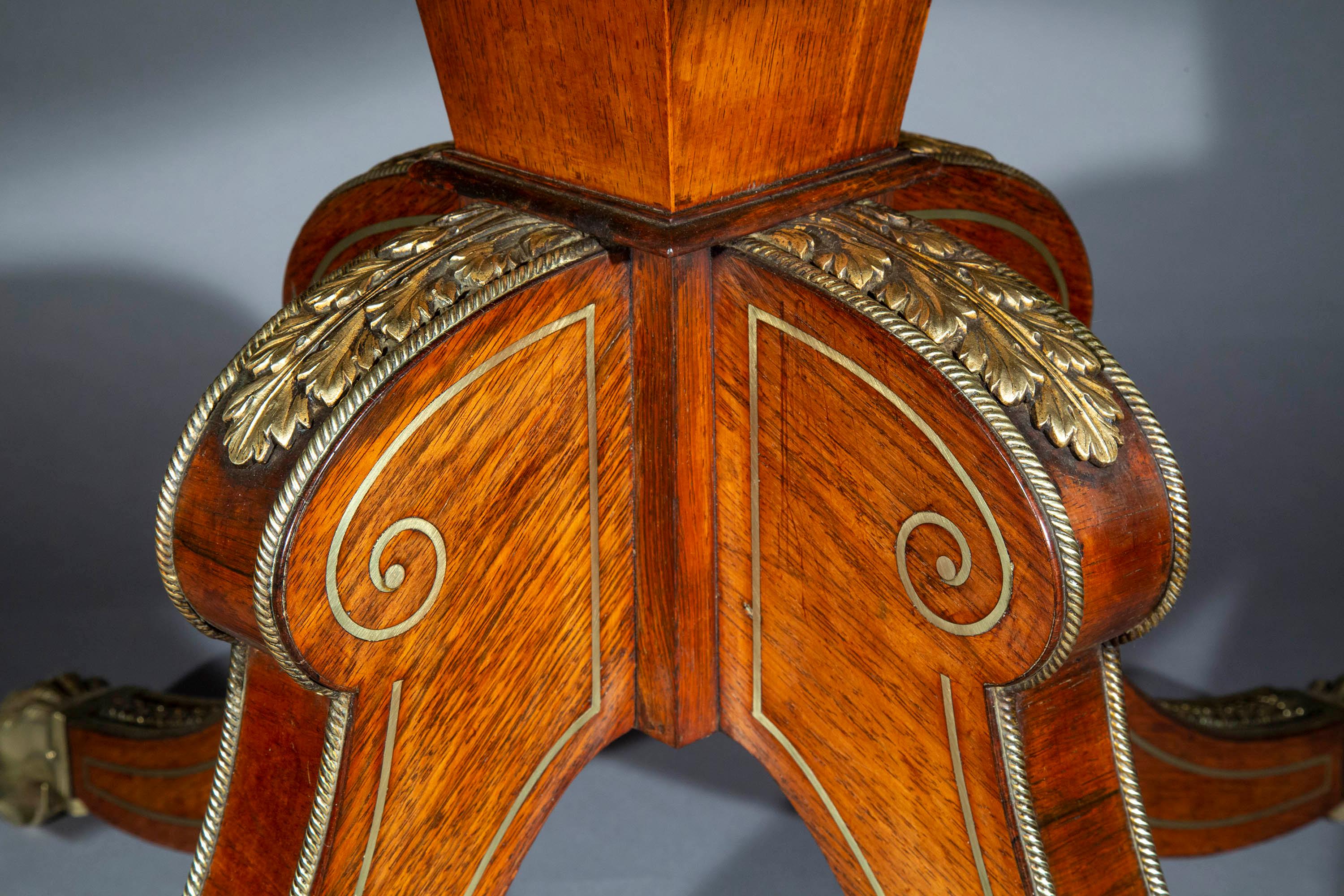 Ormolu Antique Regency Center Table, Attributed to George Oakley, circa 1810 For Sale