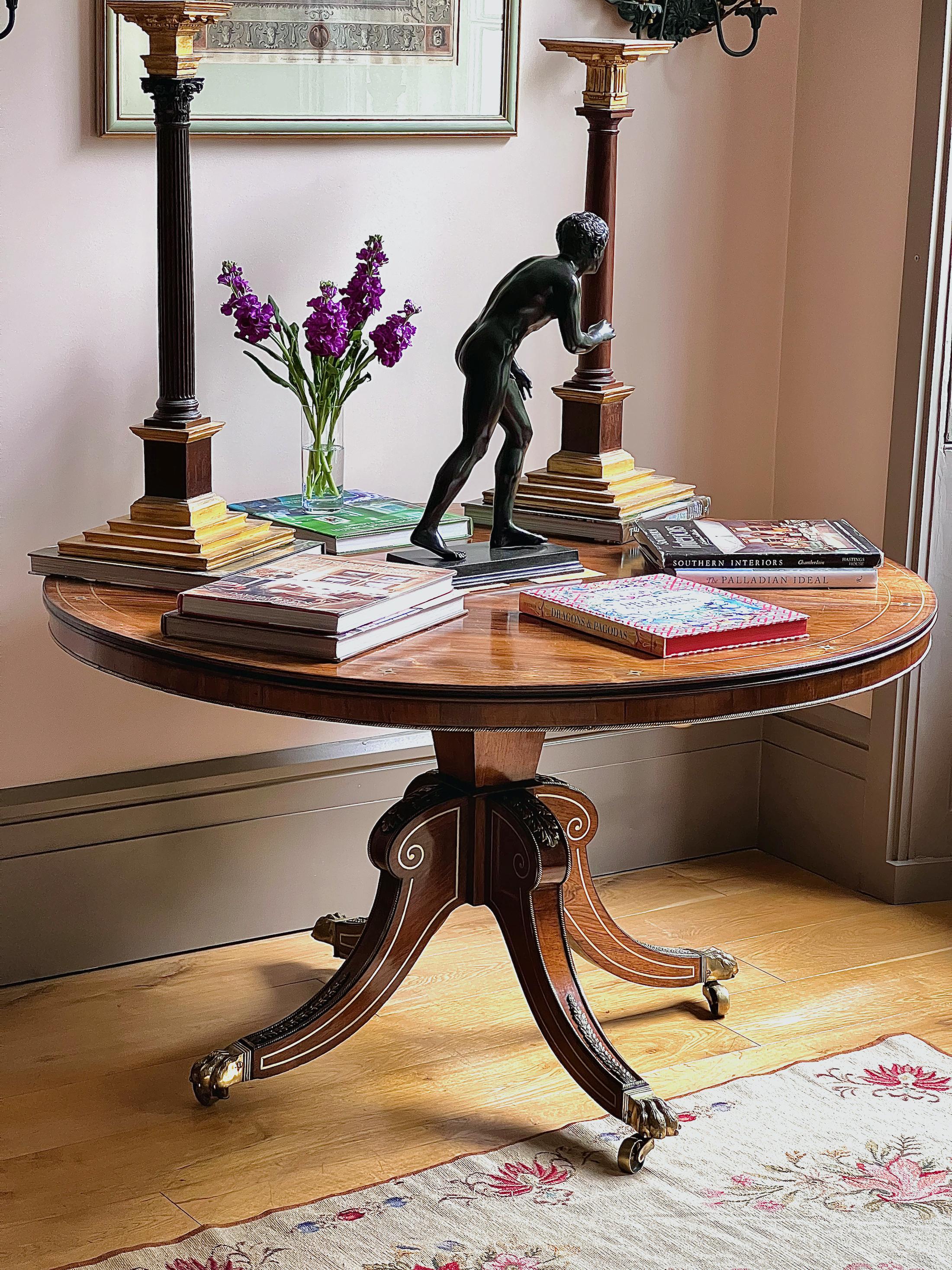 19th Century Antique Regency Center Table, Attributed to George Oakley, circa 1810 For Sale
