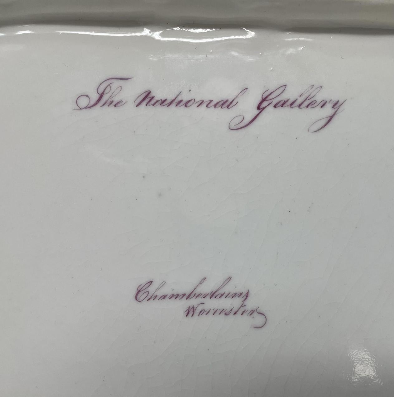 Antiker antiker Regency Chamberlains Worcester Teller Tafelaufsatz National Gallery London im Zustand „Gut“ im Angebot in Dublin, Ireland