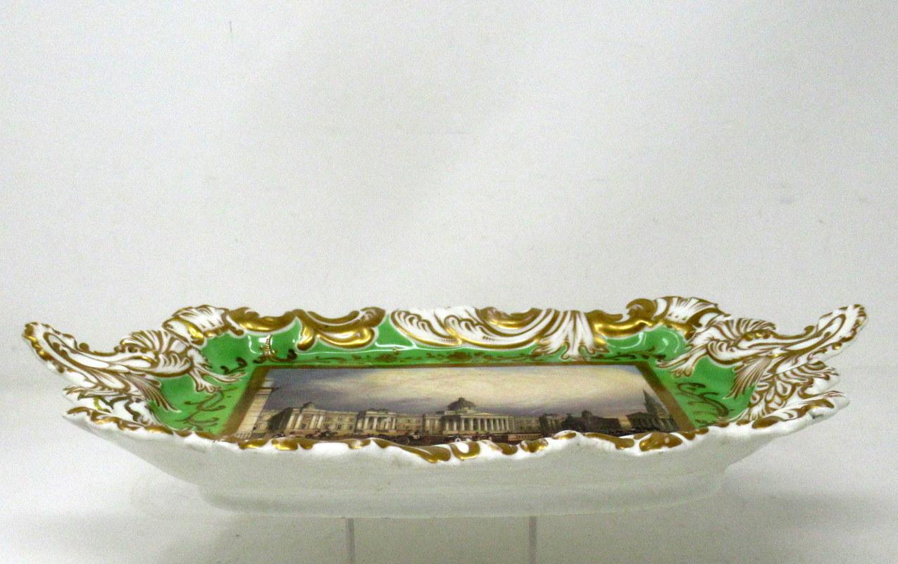 19th Century Antique Regency Chamberlains Worcester Plate Centerpiece National Gallery London For Sale