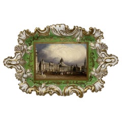 Antique Regency Chamberlains Worcester Plate Centerpiece National Gallery London