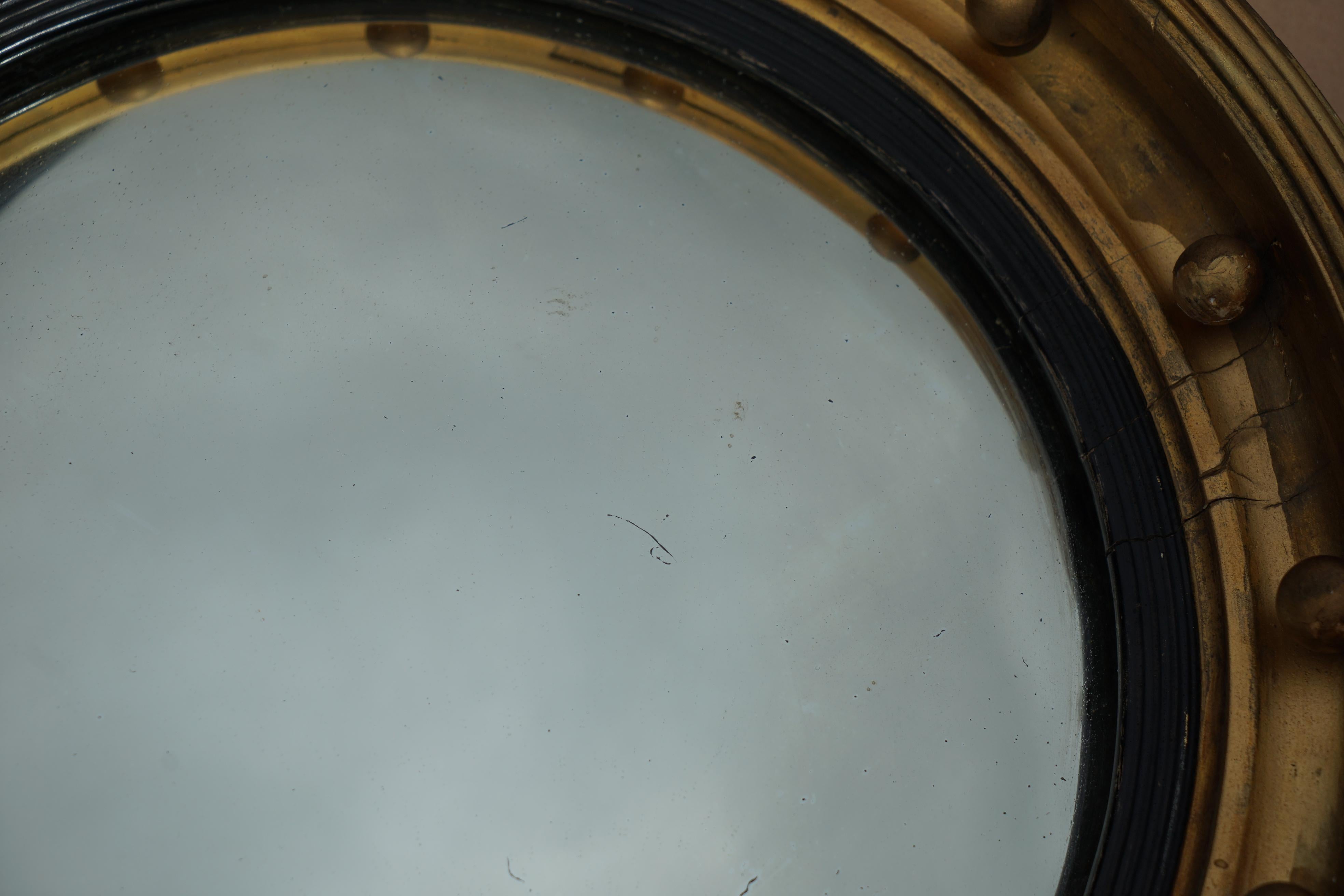 ANTiQUE REGENCY CIR 1820 ALBAN VOKINS GOLD GILTWOOD CONVEX BULLSEYE EAGLE MIRROR For Sale 2