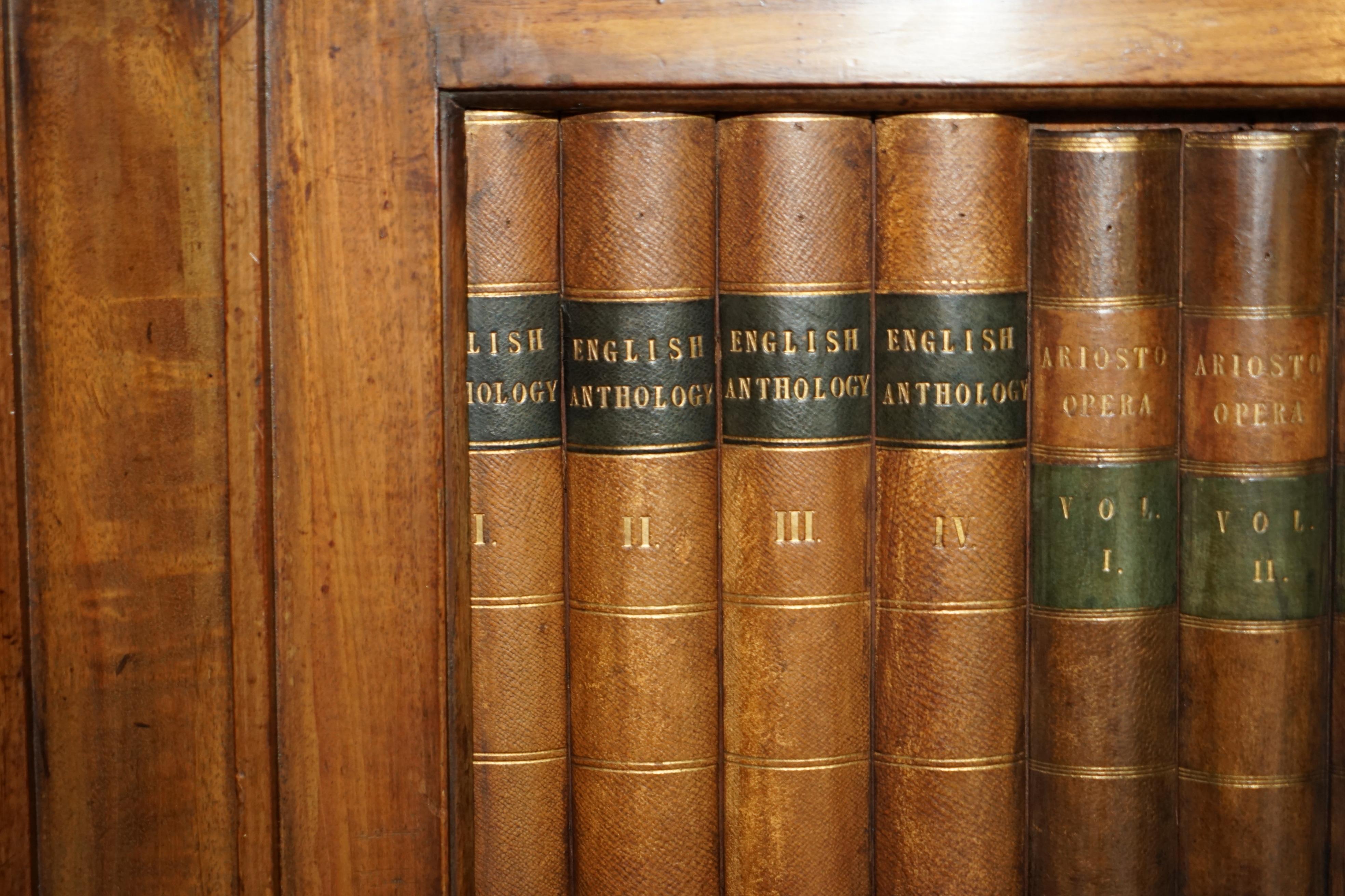ANTIKE REGENCY, ca. 1810, FAUX BOOK CHIFFONIER, SIDEBOARD, BRASS GALLERY RAIL im Angebot 3