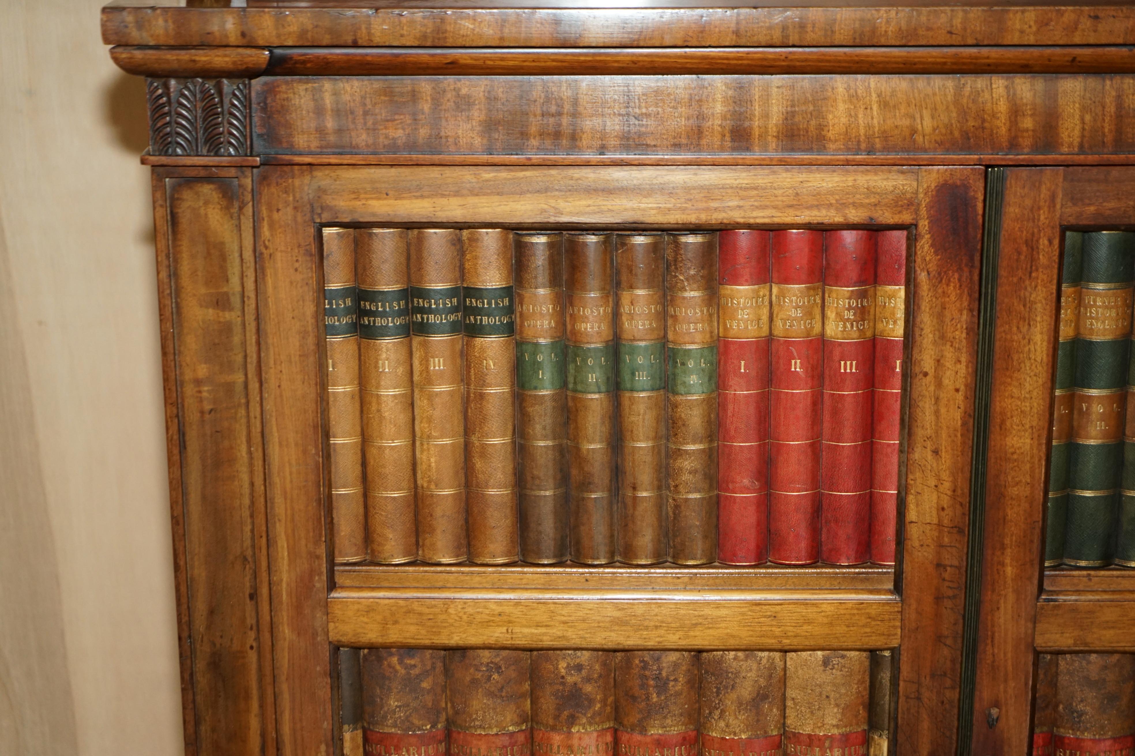 ANTIKE REGENCY, ca. 1810, FAUX BOOK CHIFFONIER, SIDEBOARD, BRASS GALLERY RAIL im Angebot 2